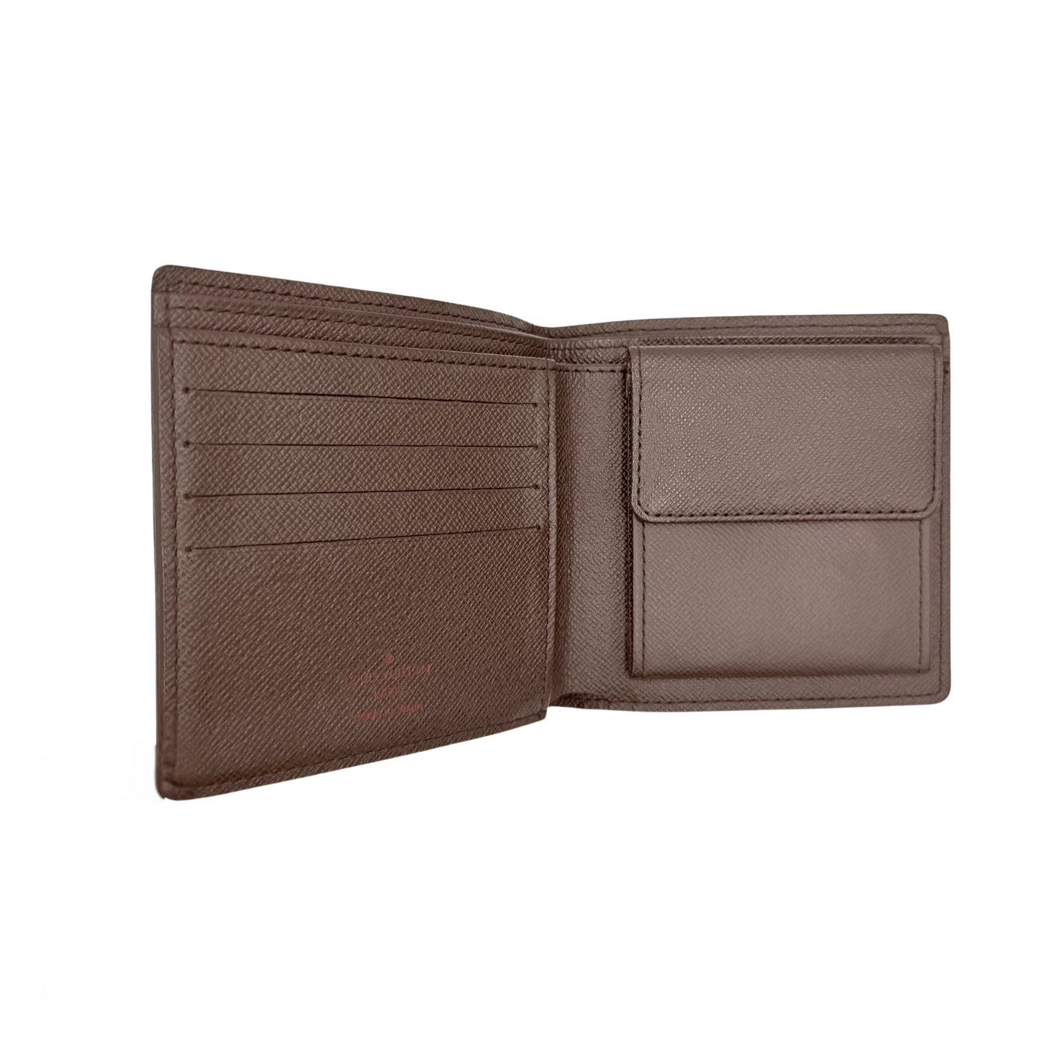 Louis Vuitton Damier Ebene Canvas Marco Wallet Brown