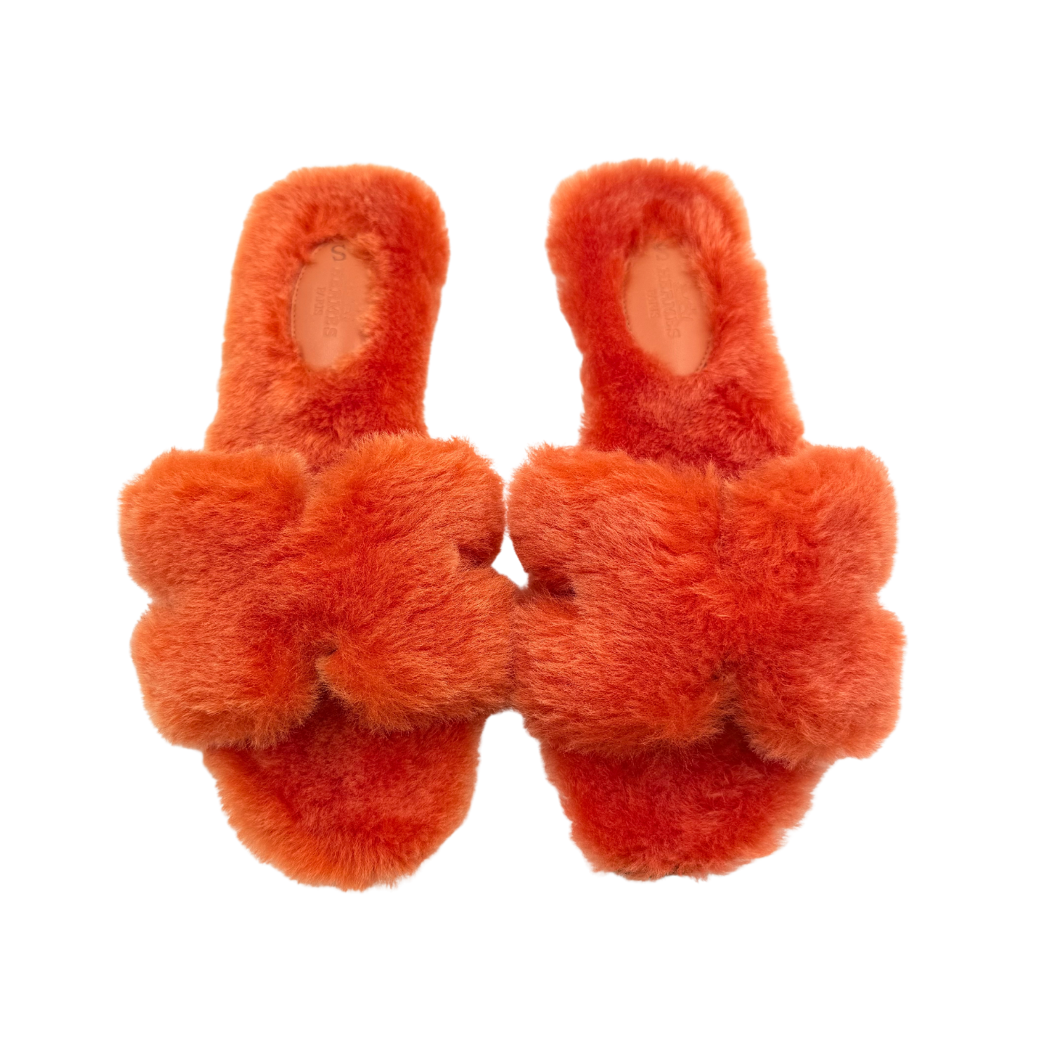 Hermès Shearing Oran Sandals Orange