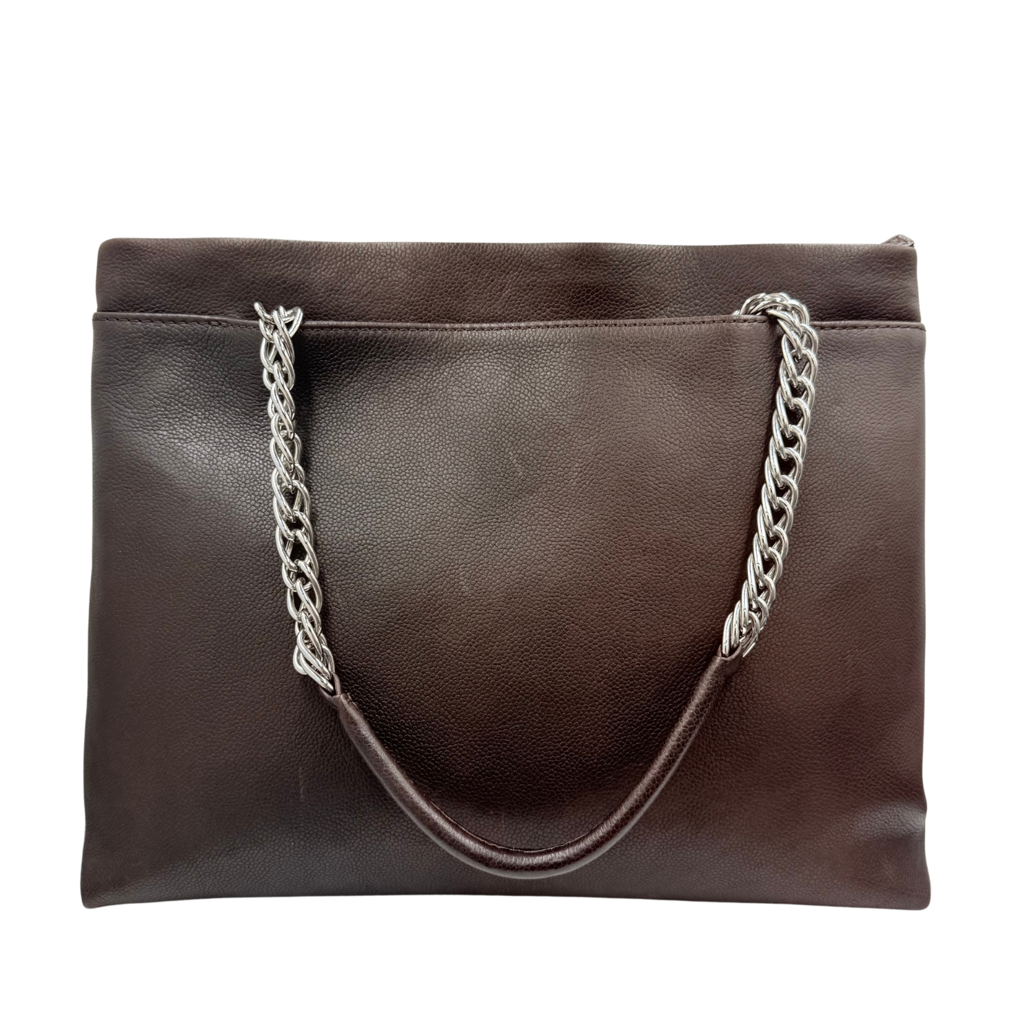Chanel Medium CC Caviar Tuck Tote Brown
