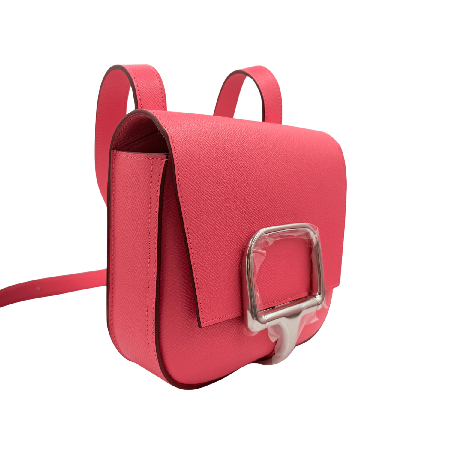 Hermès Mini Della Cavalleria Epsom Leather with Palladium Hardware Rose Azalee