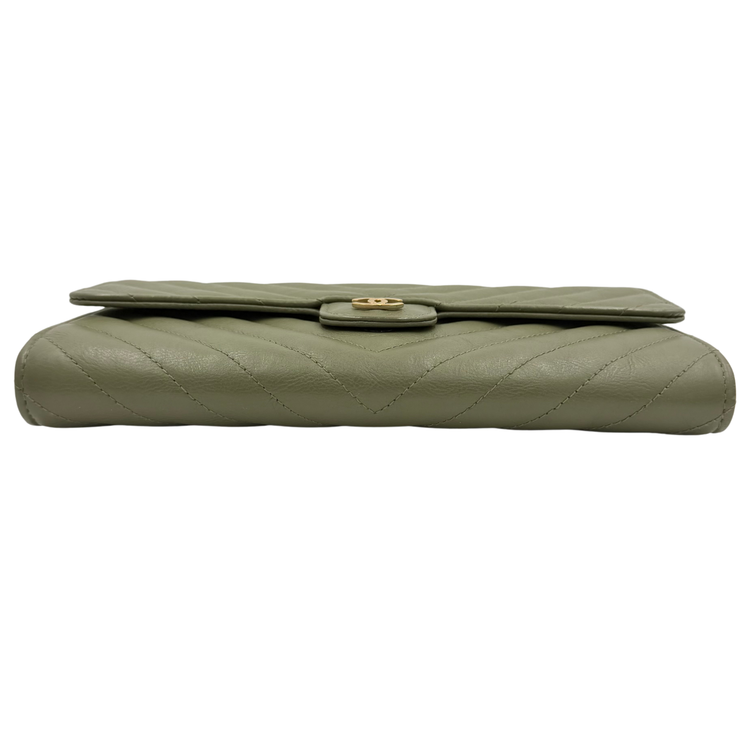 Chanel Classic Flap Wallet Olive Green