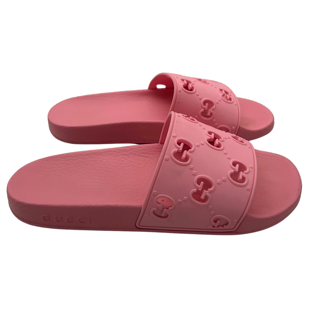 Gucci Pink Rubber Slides