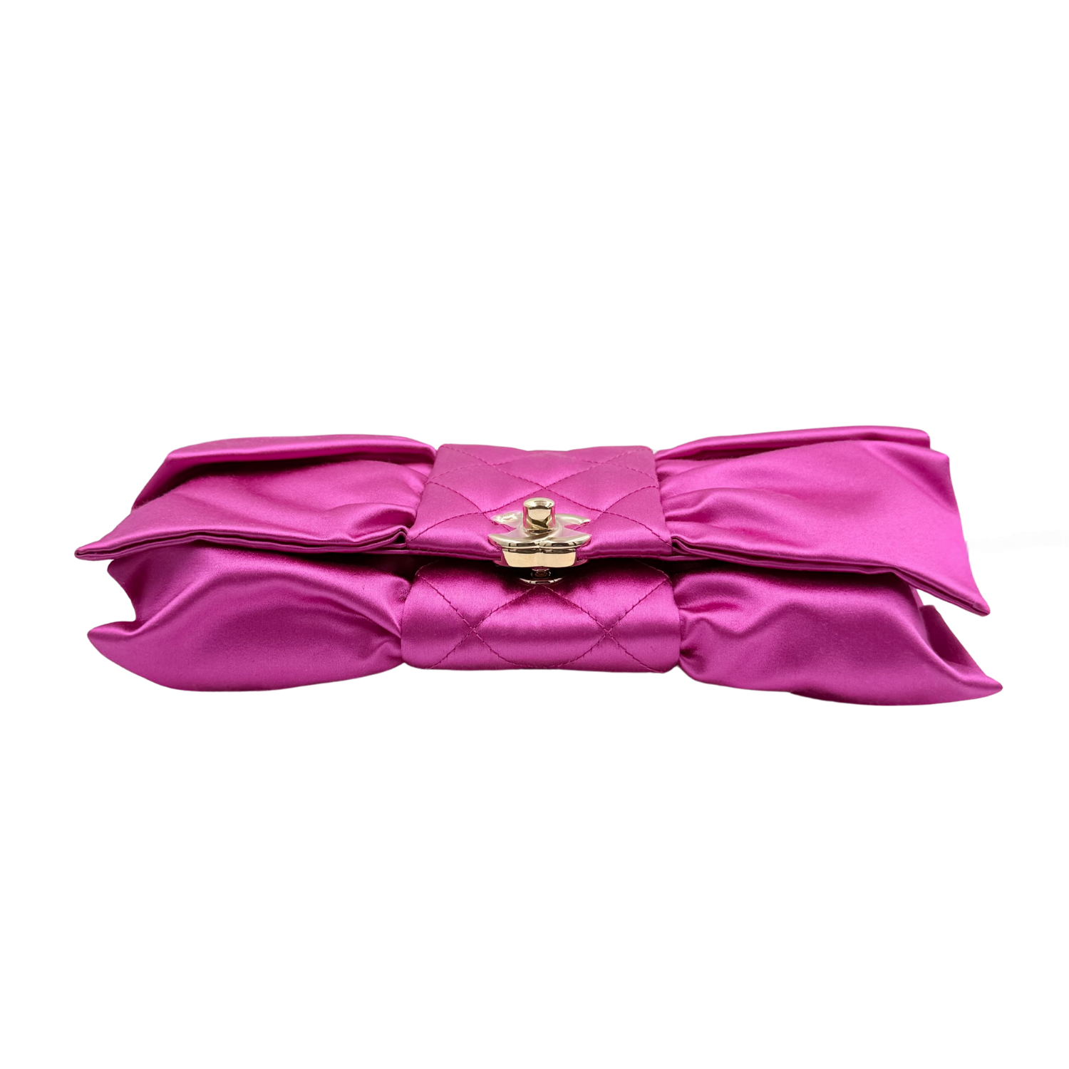 Chanel Quilted Bow Clutch Fuschia