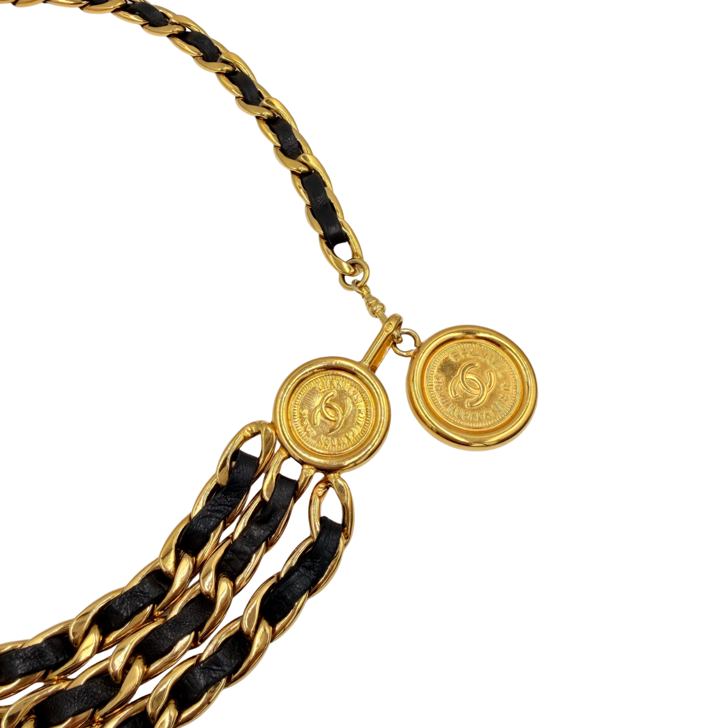 Vintage CC Triple Strand Coin Medallion Belt