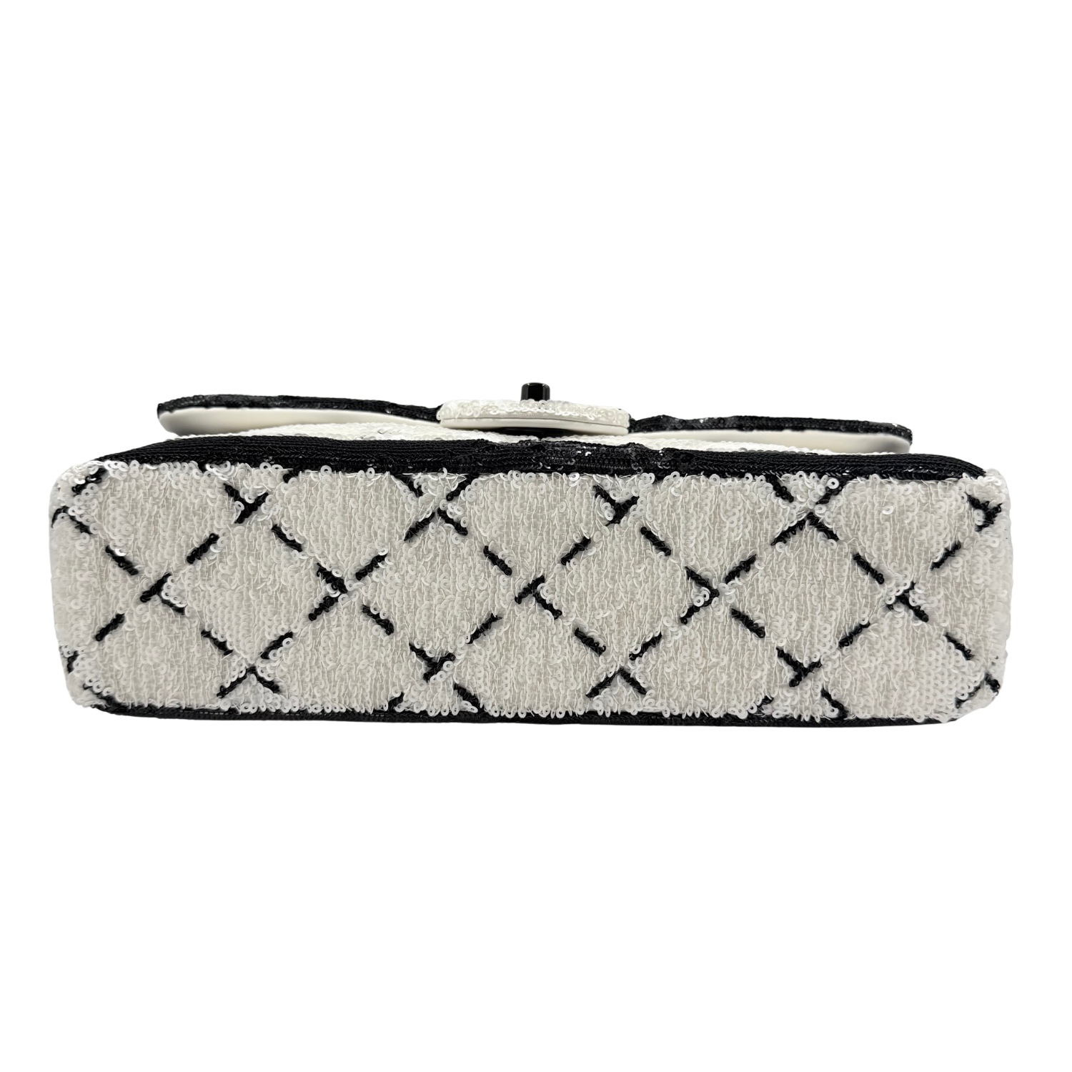 Chanel Medium Sequin Flap Bag Black White