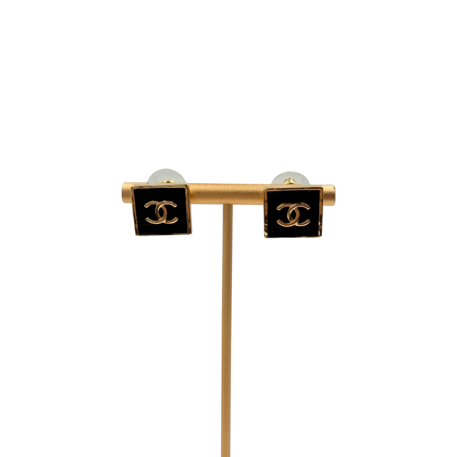 Small Square CC Stud Earrings