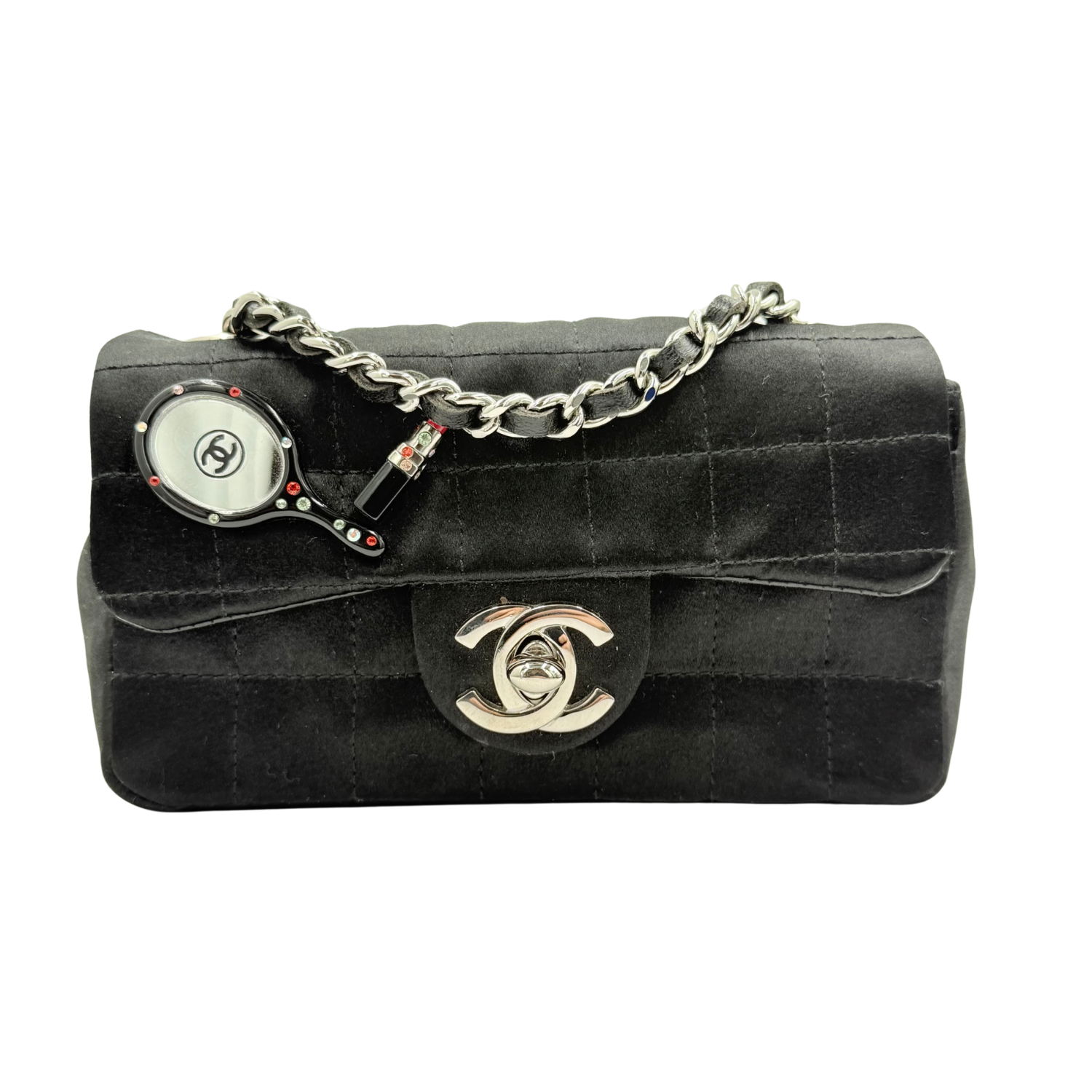 Chanel Lipstick & Mirror Micro Mini Flap Bag Black