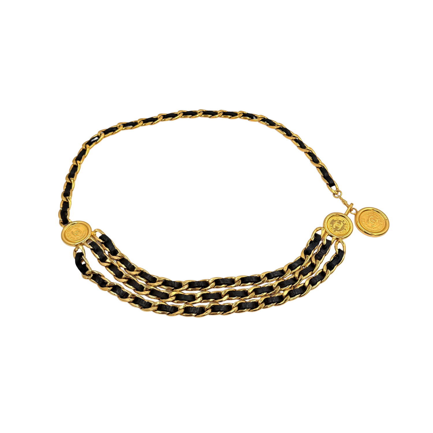 Vintage CC Triple Strand Coin Medallion Belt