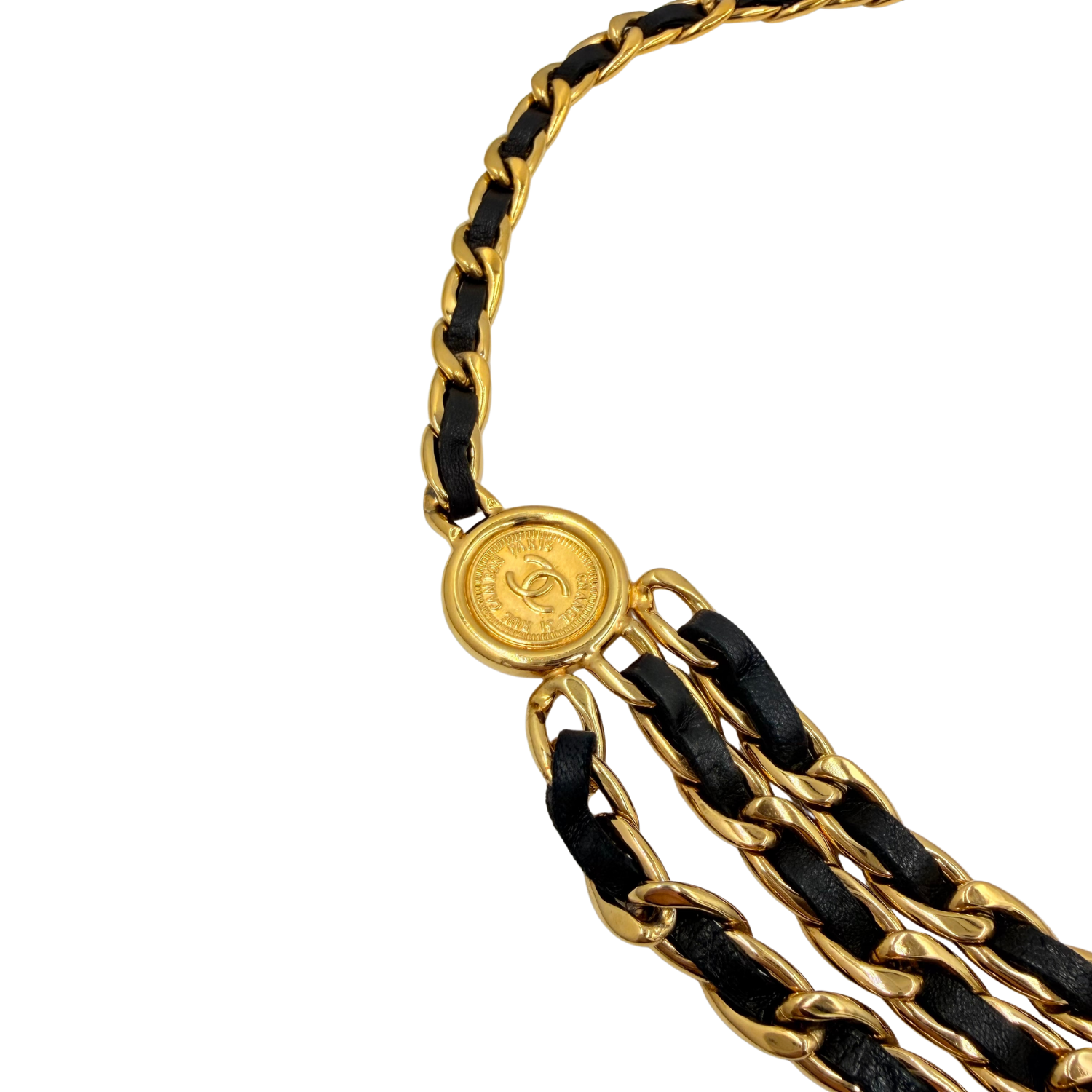 Vintage CC Triple Strand Coin Medallion Belt