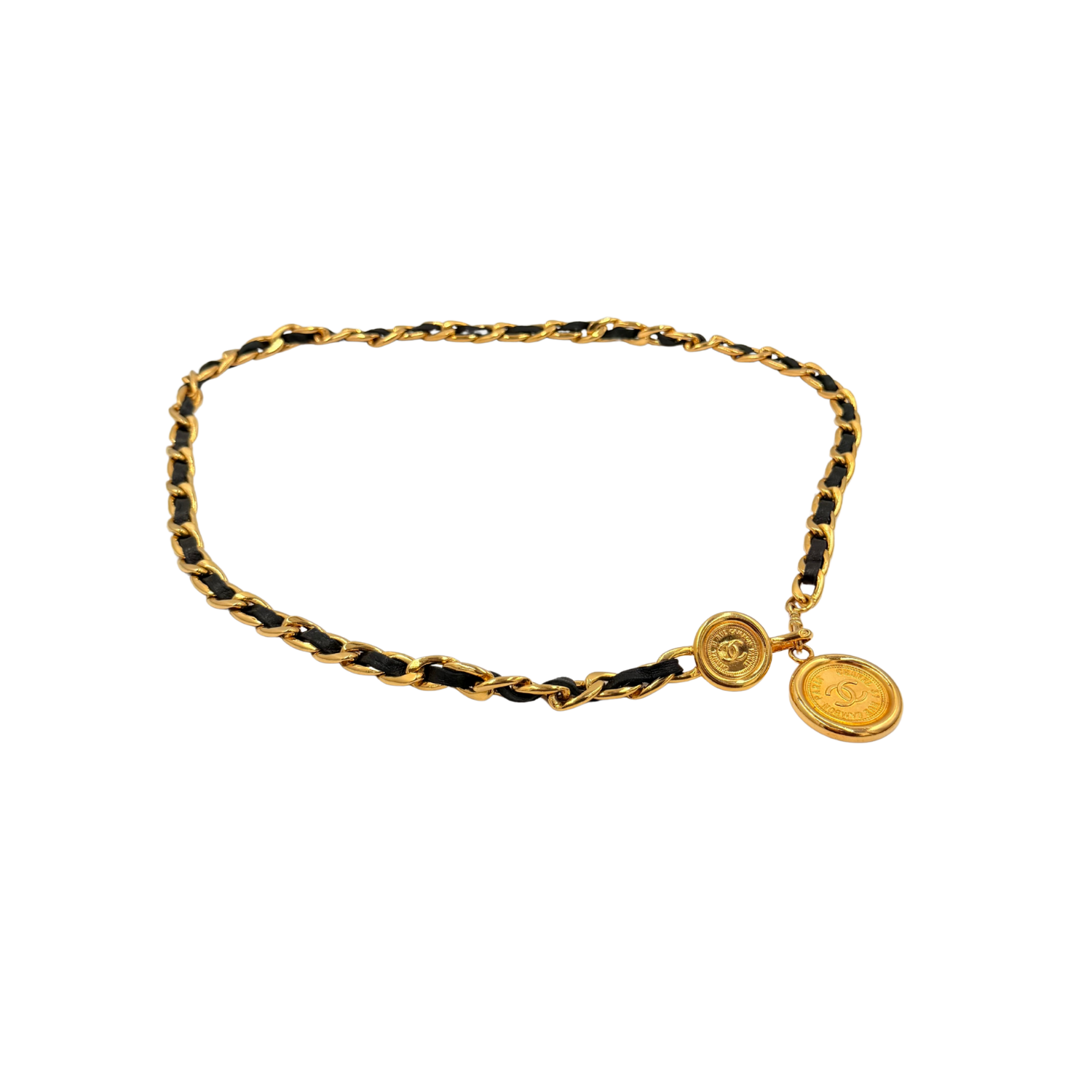 Vintage CC Chain Link Coin Medallion Belt