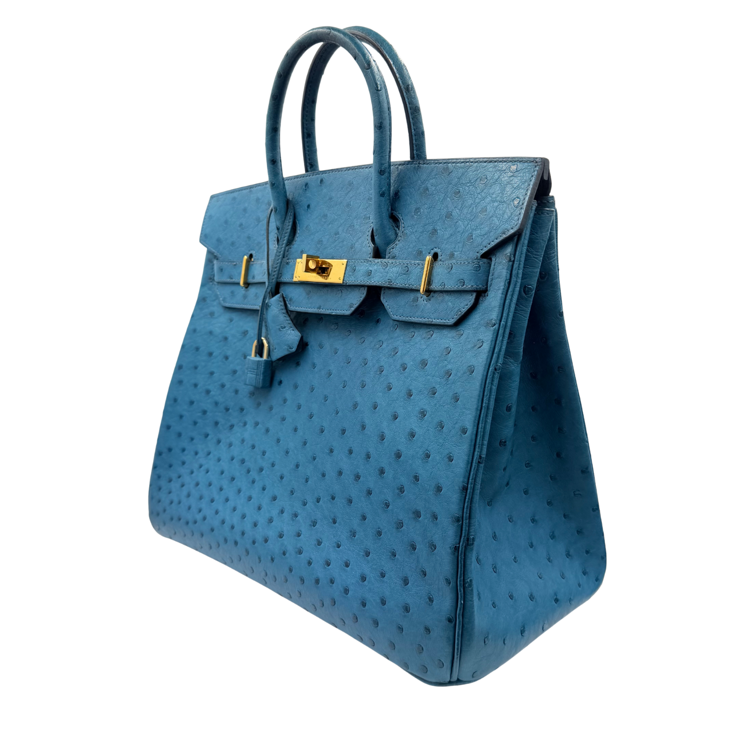 Bleu Roi Ostrich HAC Birkin 32 Gold Hardware
