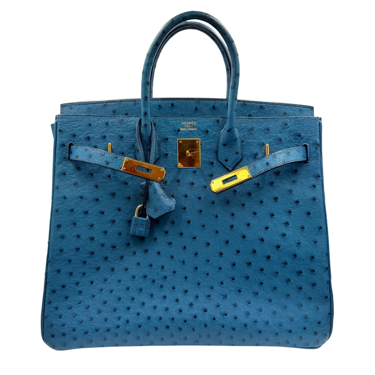 Bleu Roi Ostrich HAC Birkin 32 Gold Hardware