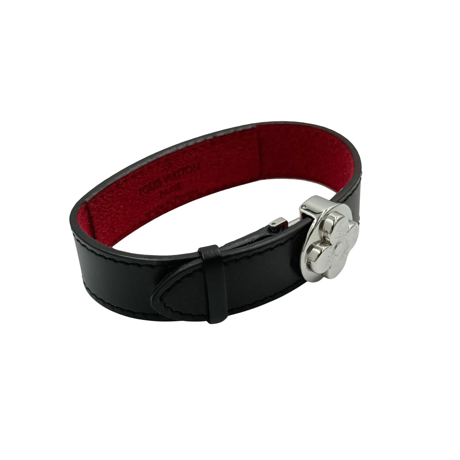 Louis Vuitton Leather Monogram Wish Bracelet Black