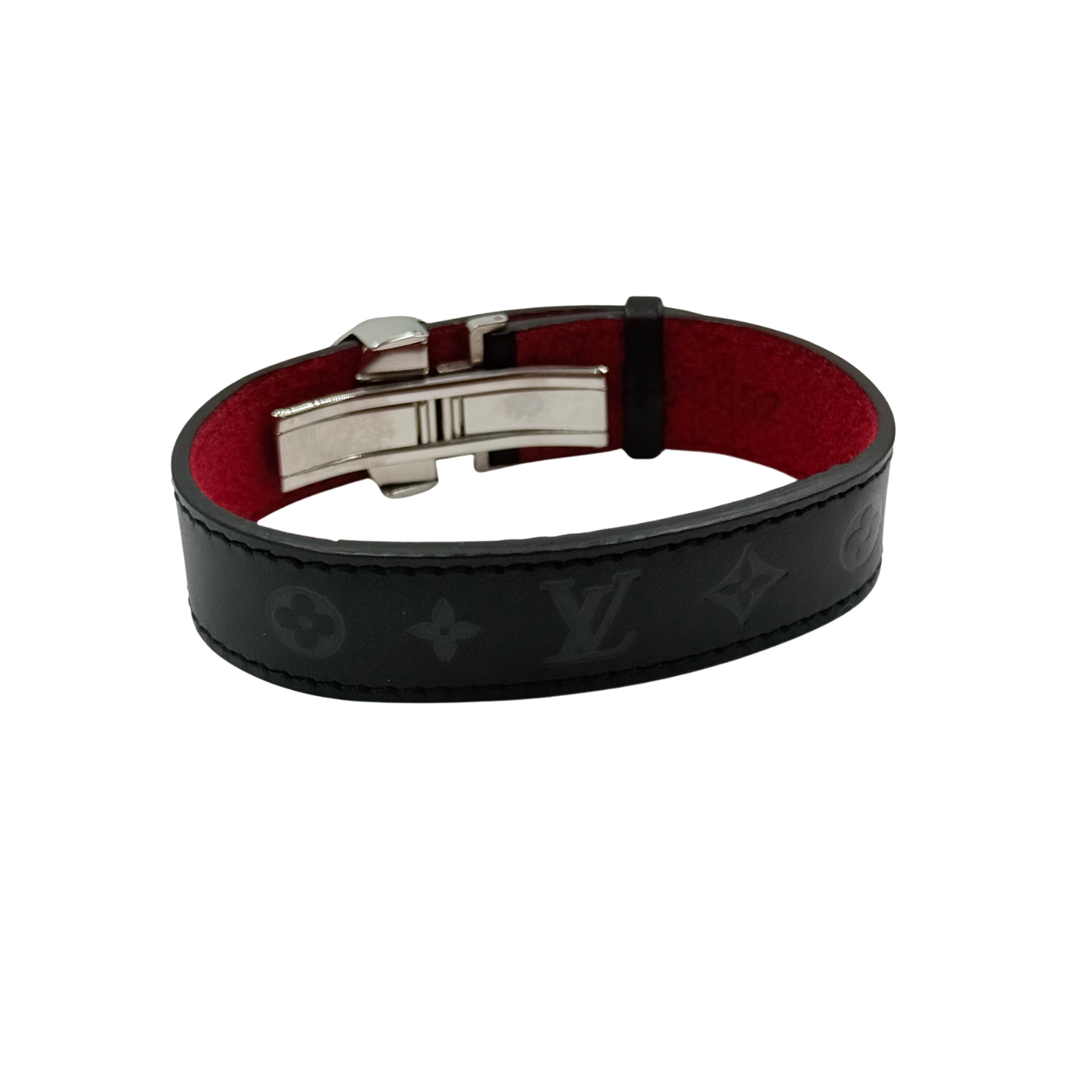 Louis Vuitton Leather Monogram Wish Bracelet Black