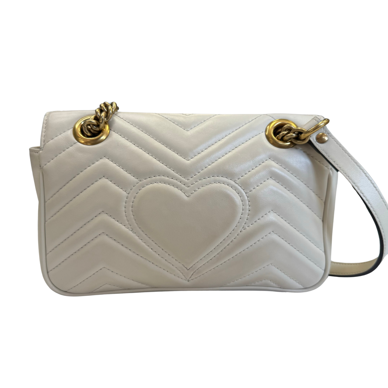 Gucci Marmont Mini Leather Shoulder Bag White