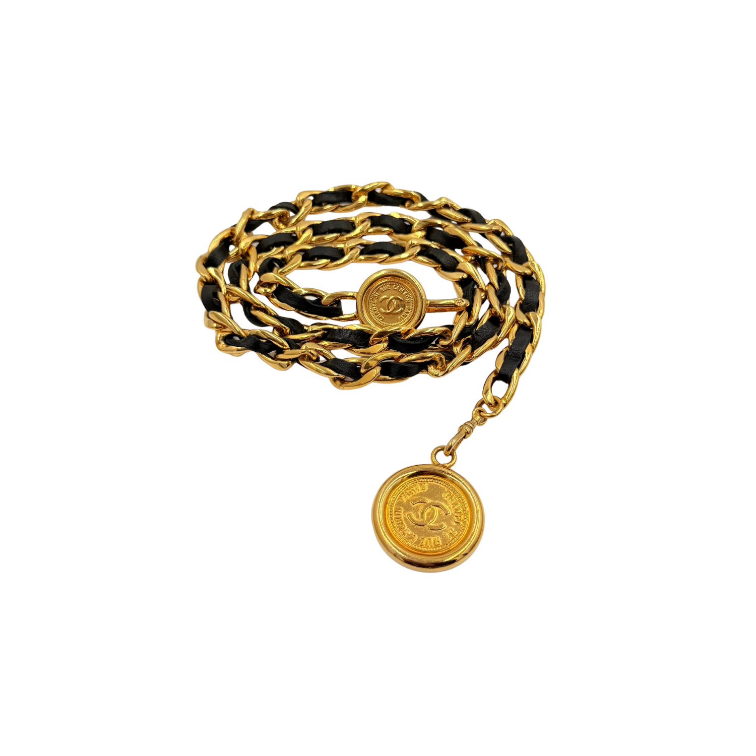Vintage CC Chain Link Coin Medallion Belt