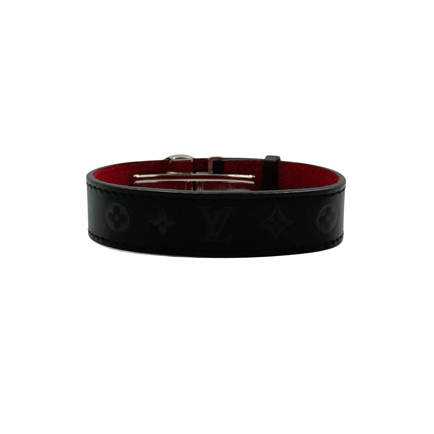 Louis Vuitton Leather Monogram Wish Bracelet Black