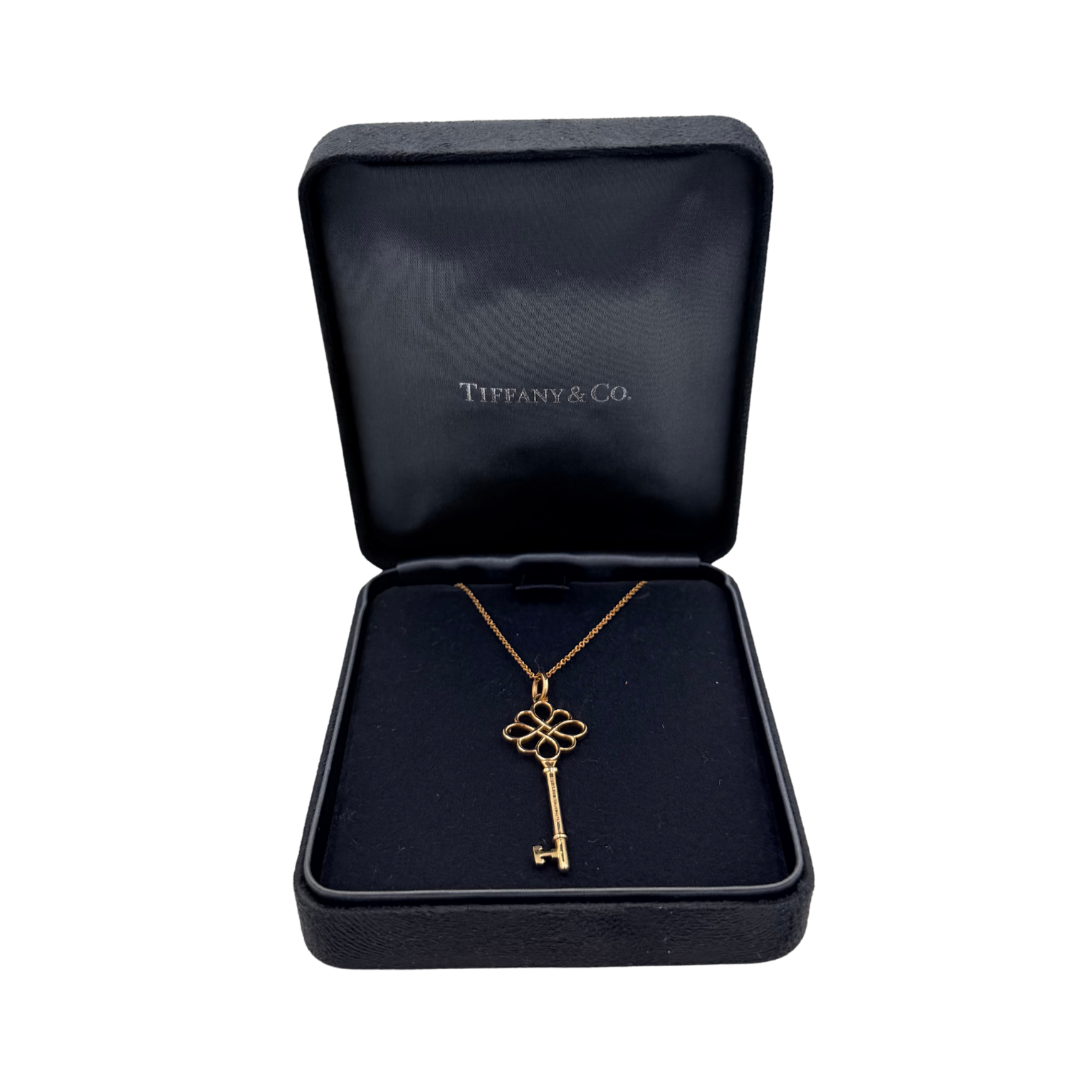 18k Yellow Gold Knot Key Pendant Necklace