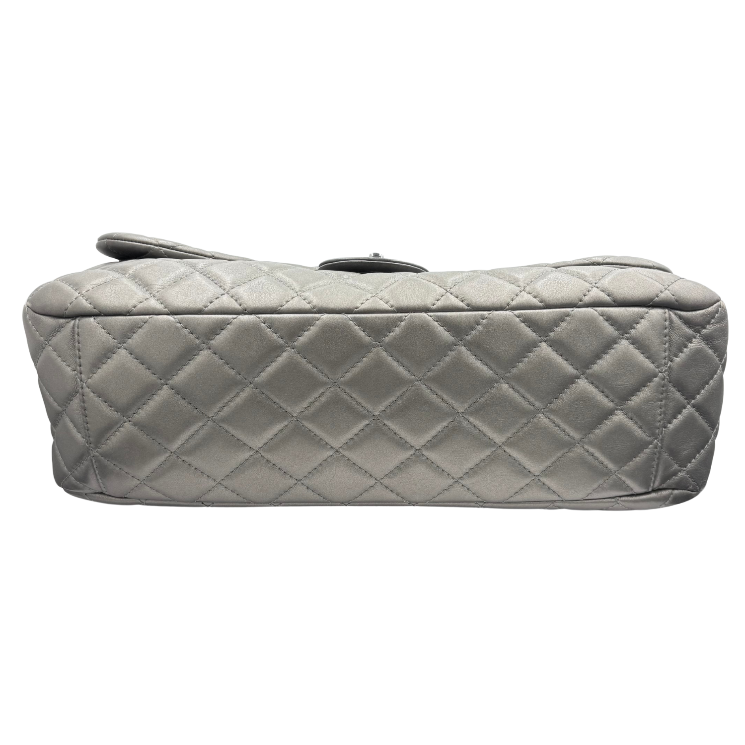 Chanel CC Quilted XXL Airline Flap Bag Silver