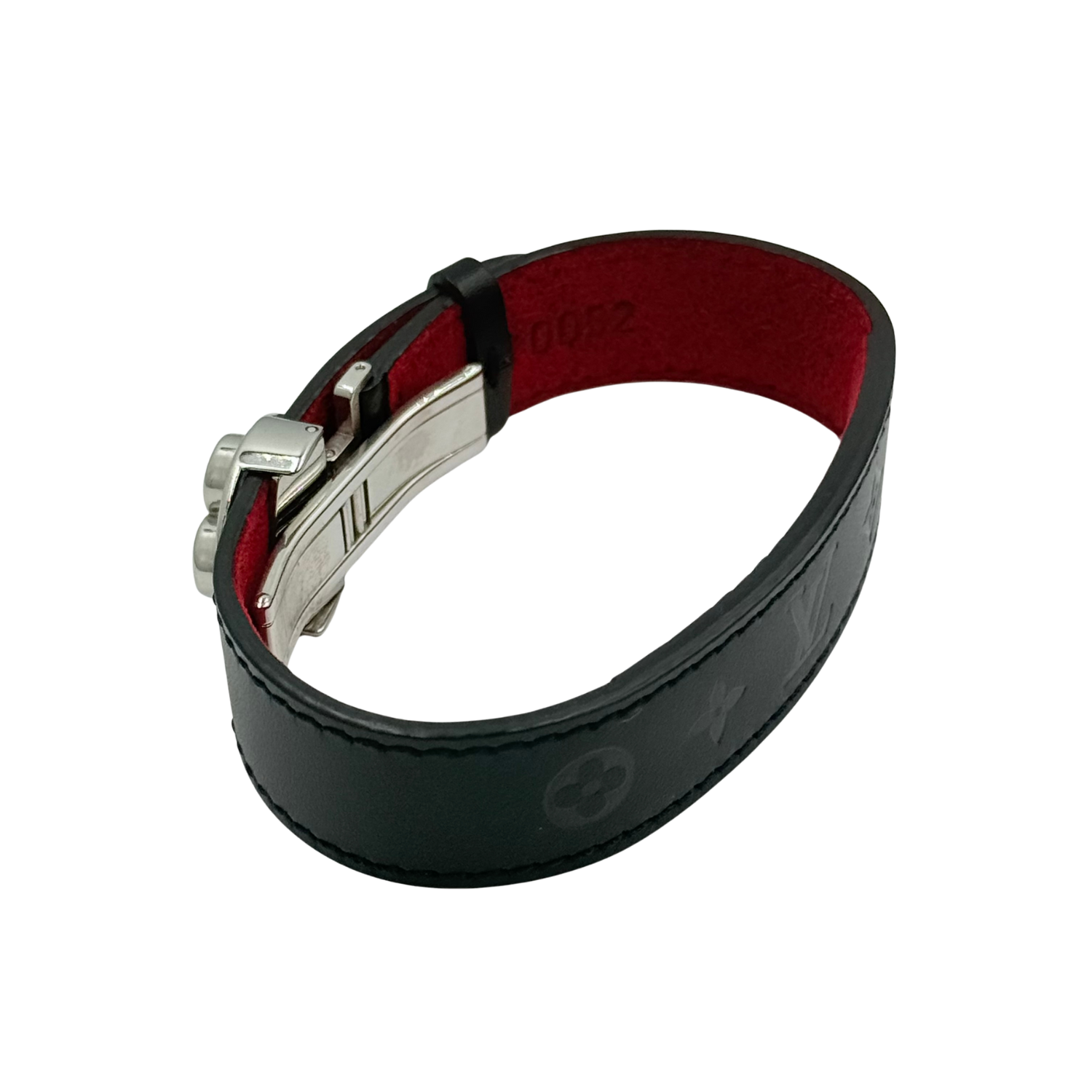 Louis Vuitton Leather Monogram Wish Bracelet Black