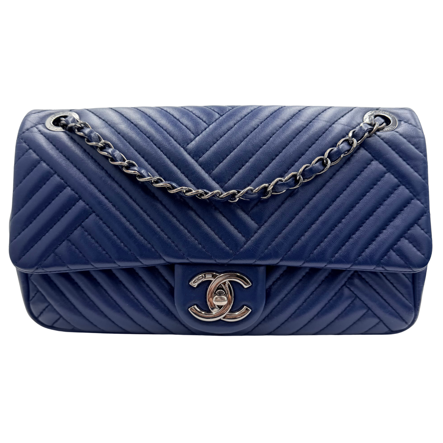 Chanel Medium CC Crossing Single Flap Bag Navy