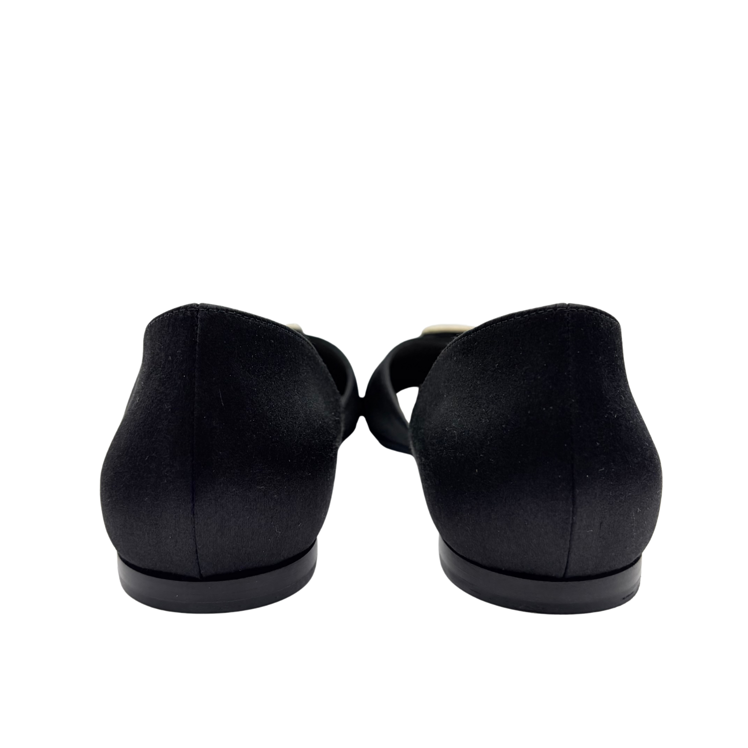 Chanel Interlocking CC Satin D'Orsay Flats Black