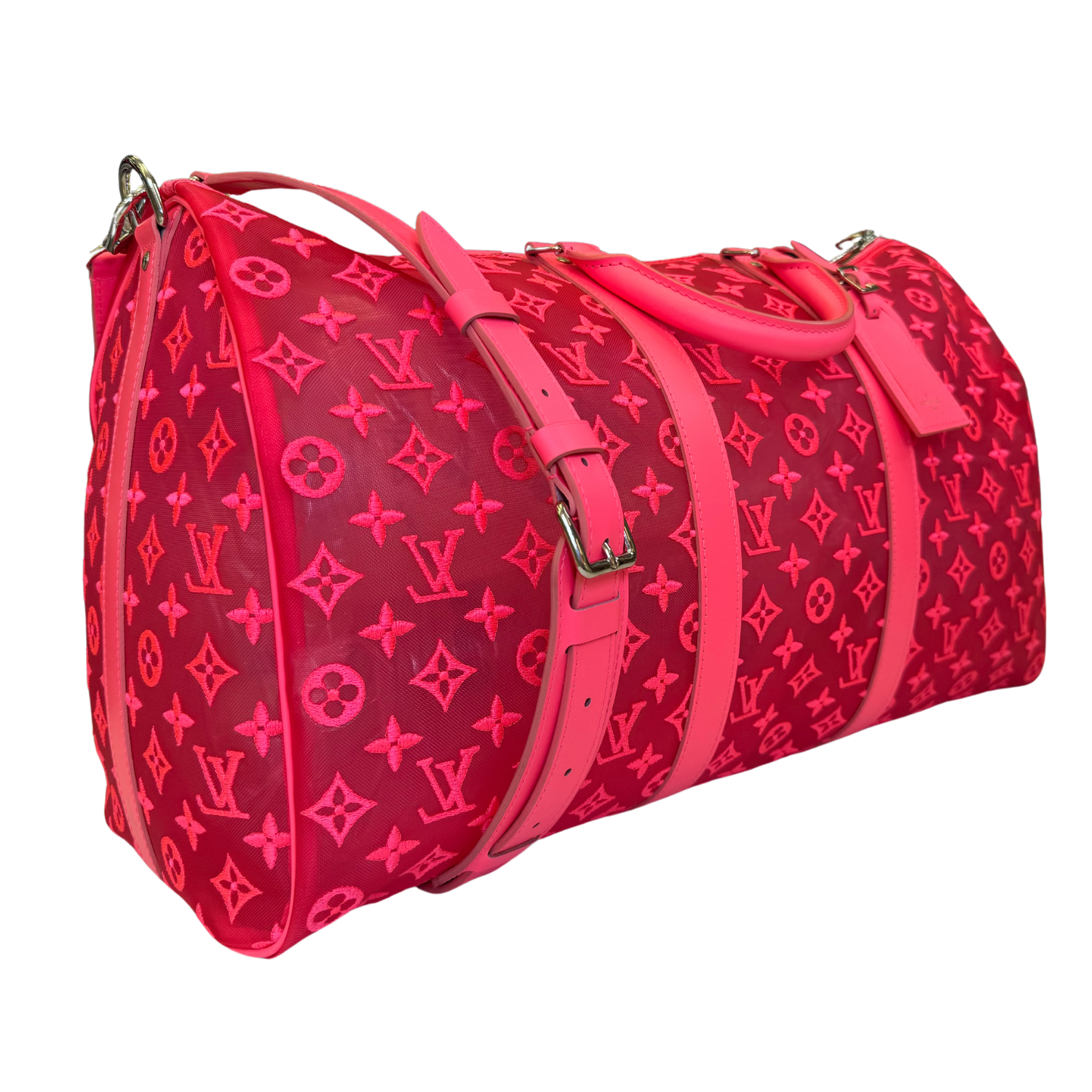 Louis Vuitton Fluo See Through Keepall Bandouliere 50 Rose