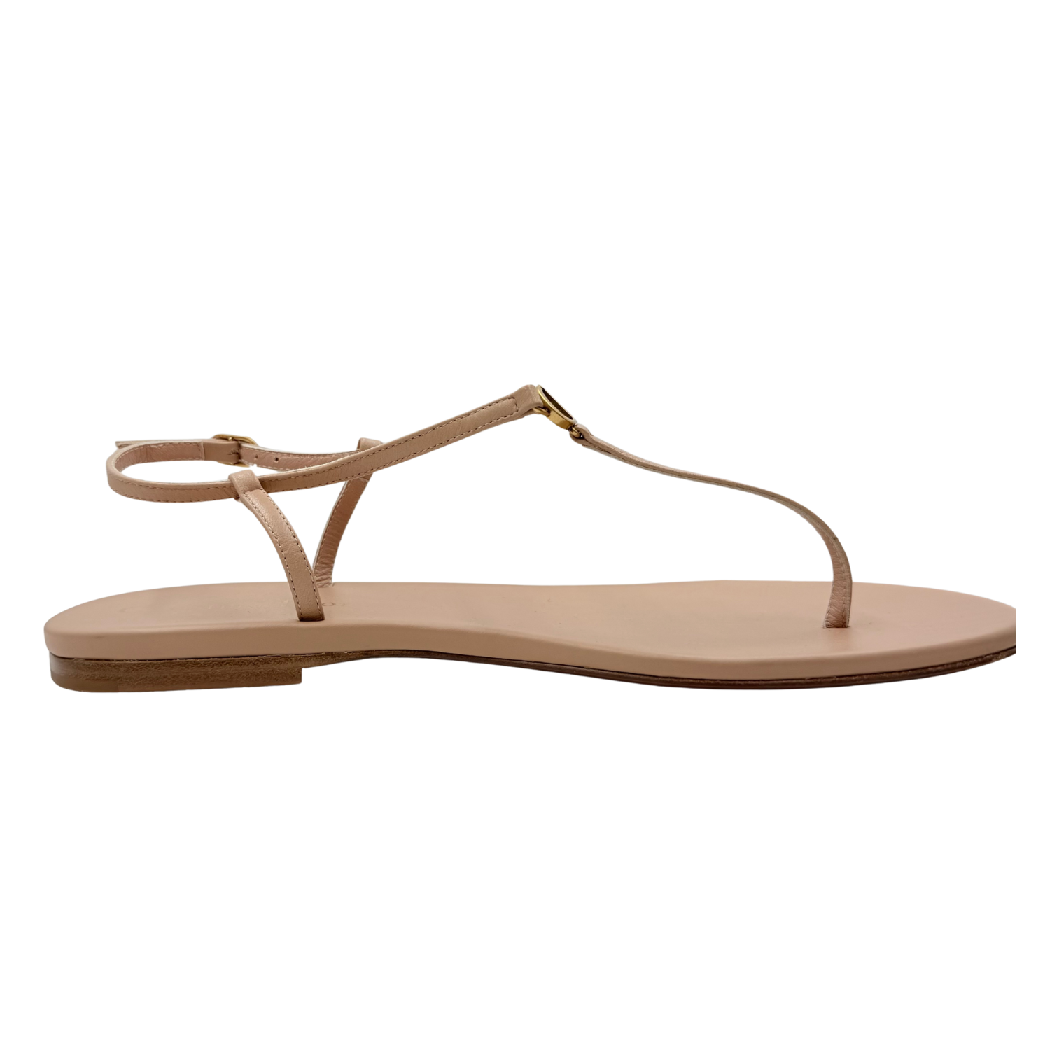 Christian Dior Leather Slingback Thong Sandals Beige