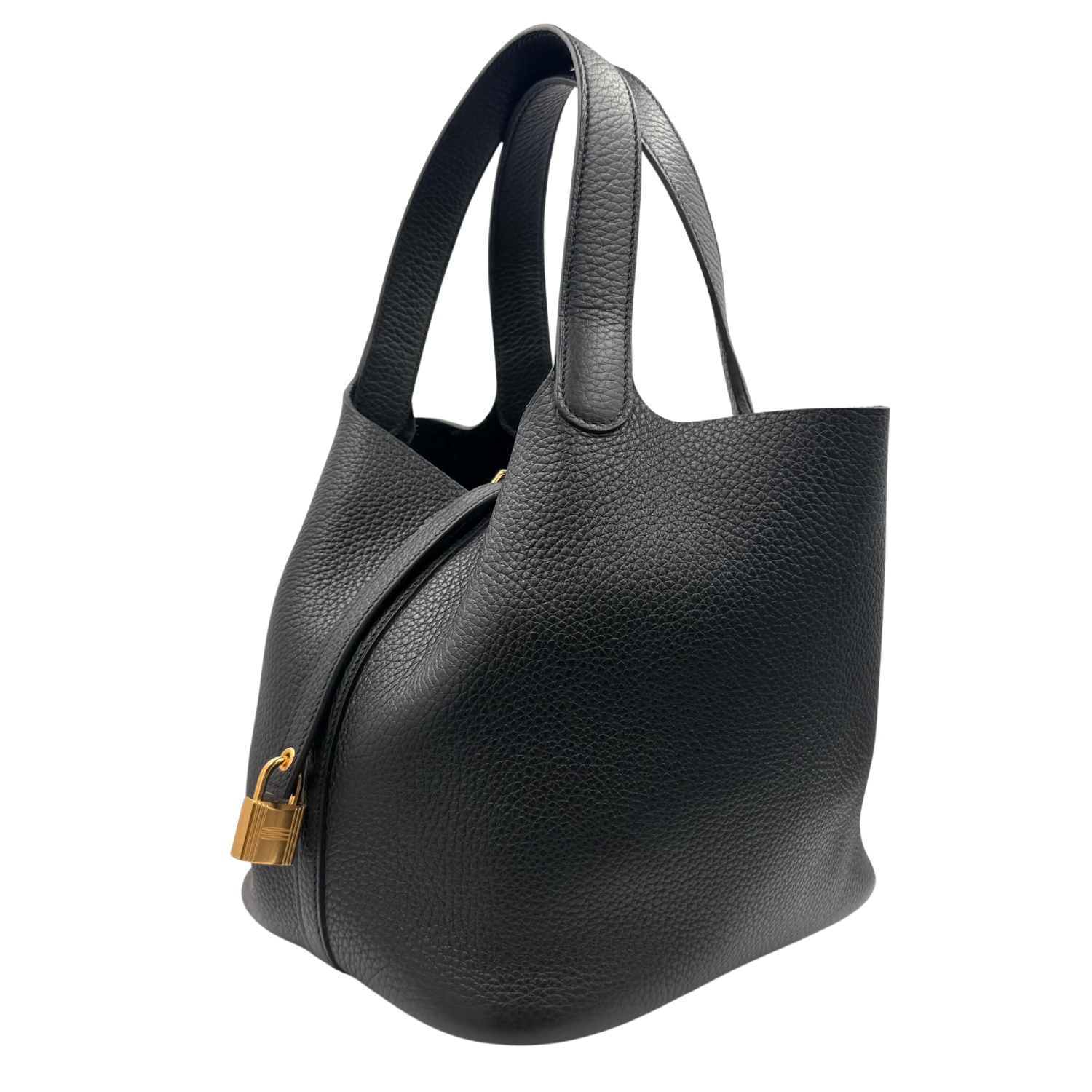 Hermès Picotin Lock 22 Clemence Black with Gold Hardware