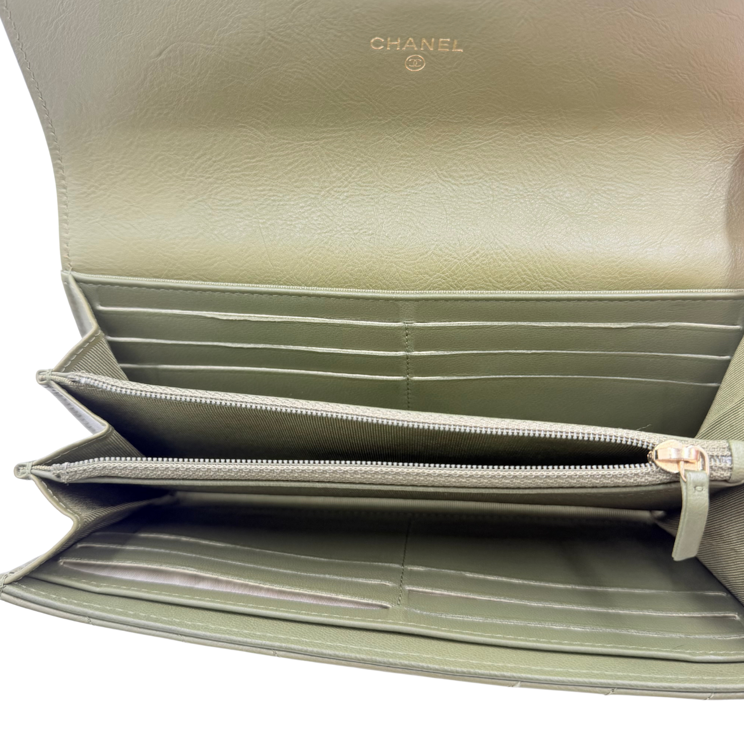 Chanel Classic Flap Wallet Olive Green