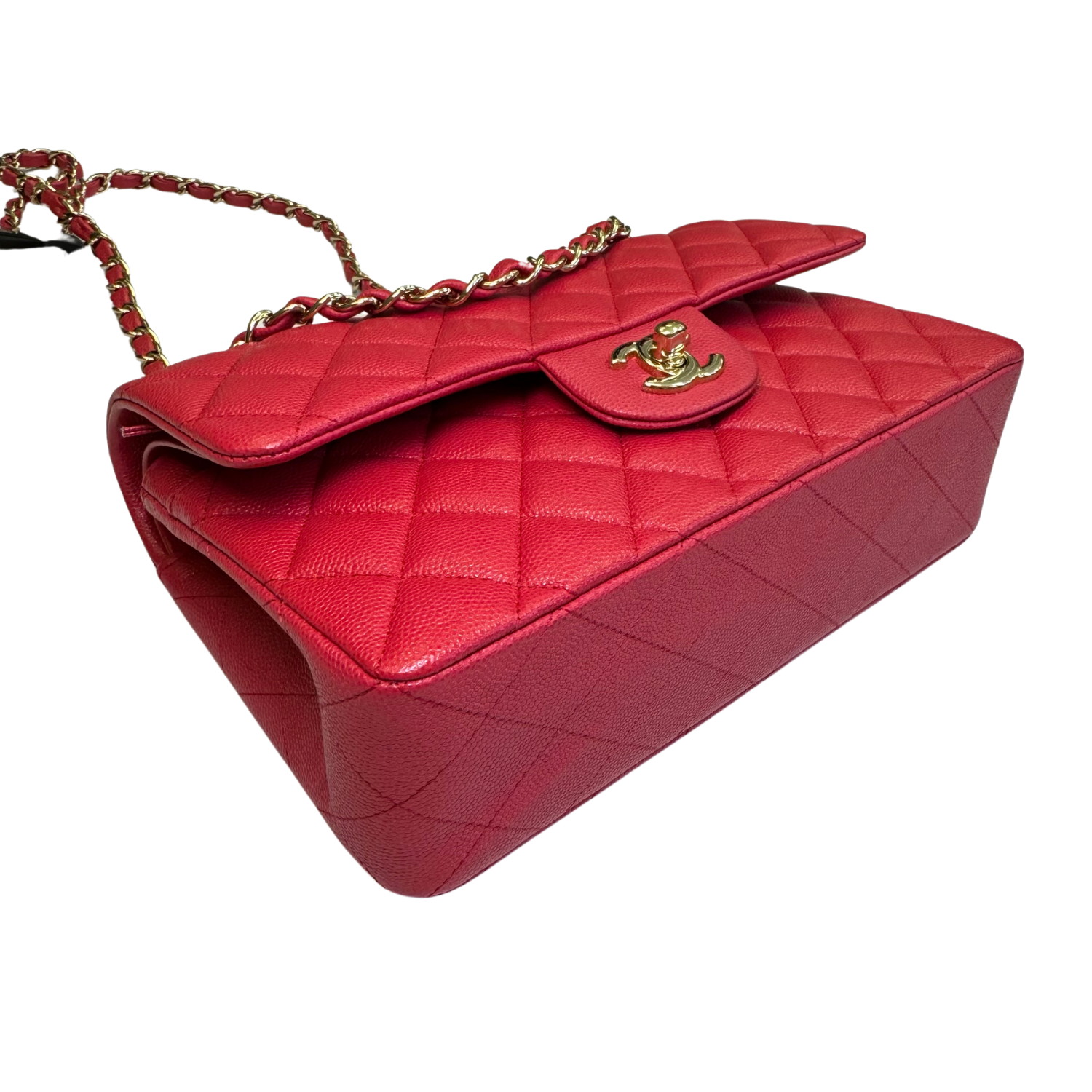 Chanel Small Classic Double Flap Raspberry Red