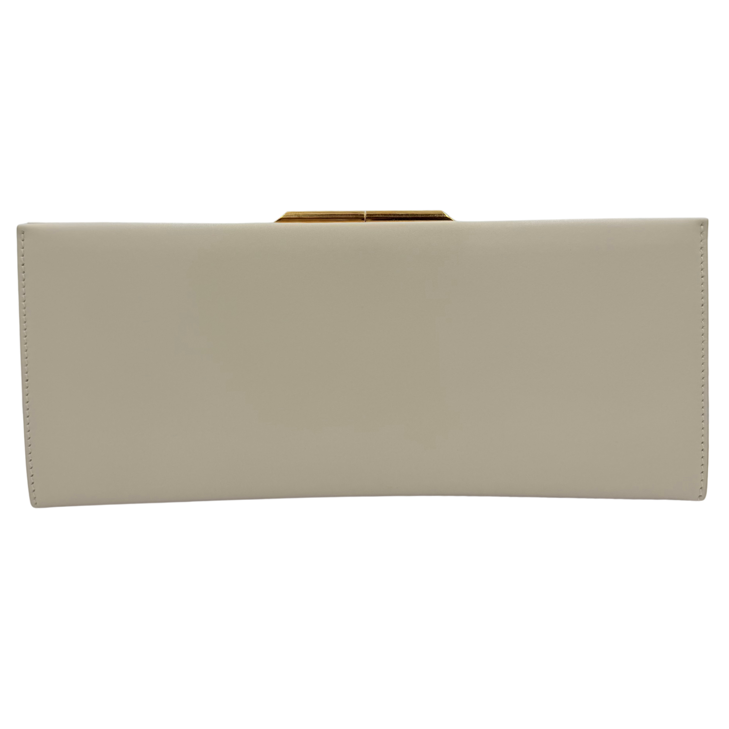 Saint Laurent Midnight Calfskin Clutch with Chain Gray