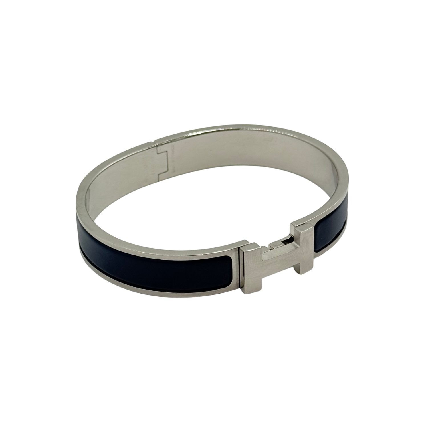 Hermès Large Clic H Bangle Bracelet Black
