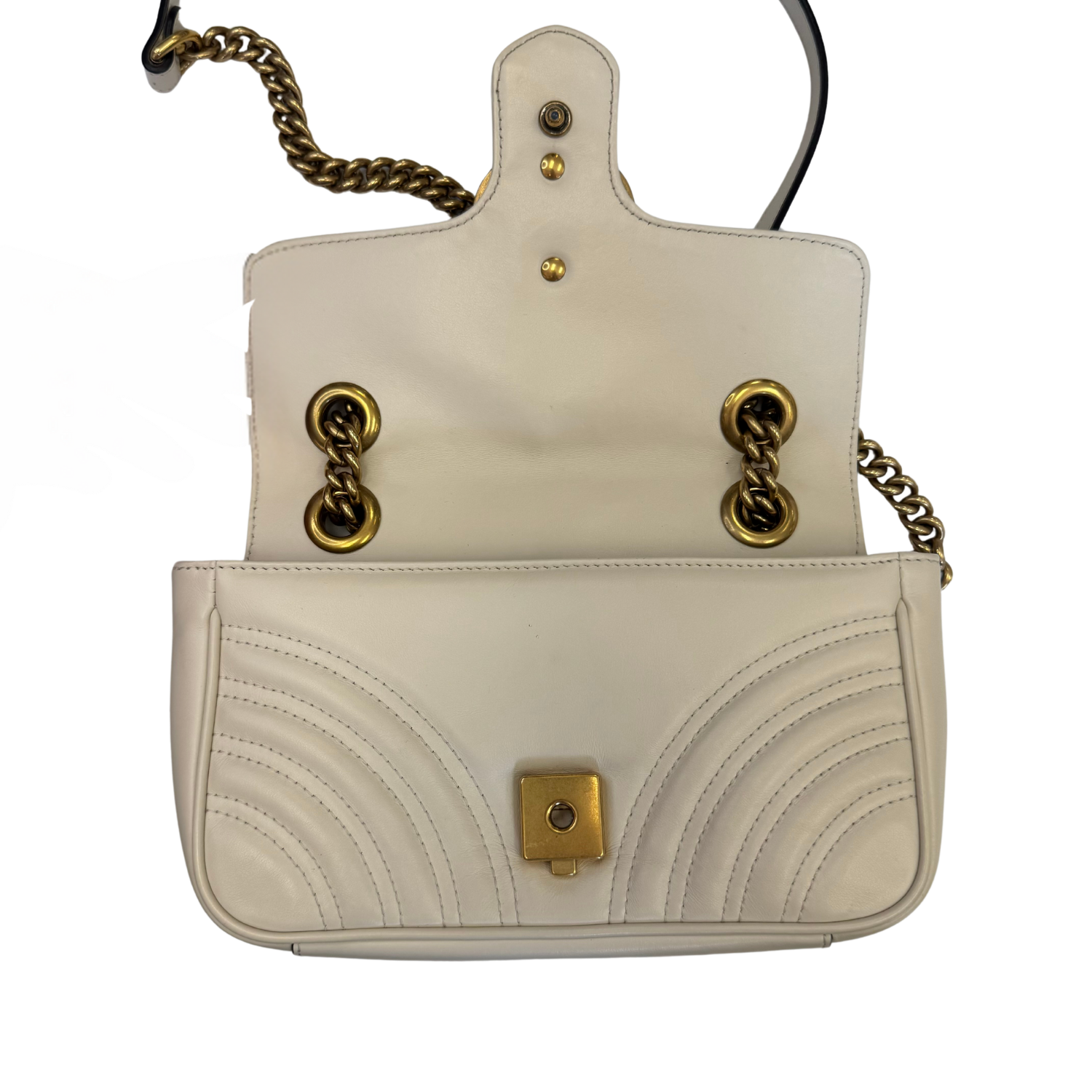 Gucci Marmont Mini Leather Shoulder Bag White