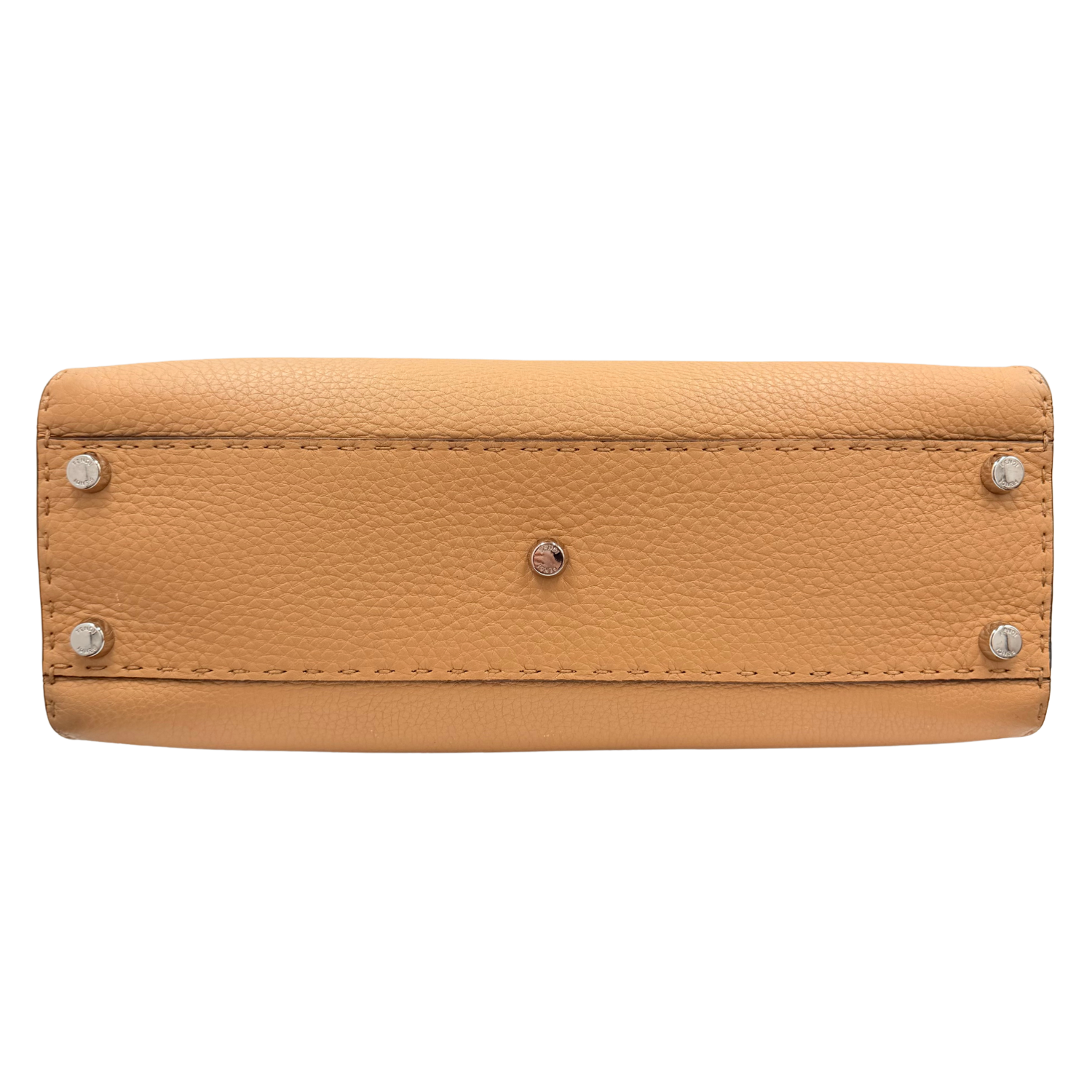 Fendi Cuoio Romano Selleria Bi-Color Small Peekaboo Iconic Satchel Mou Milk with Python Handle