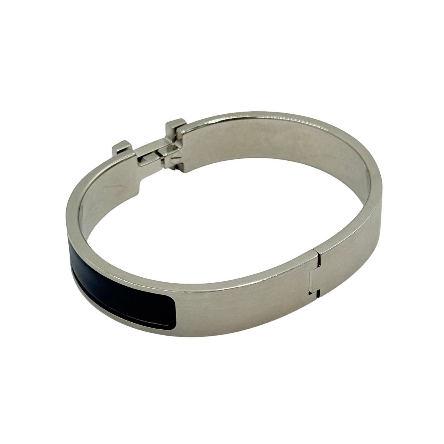 Hermès Large Clic H Bangle Bracelet Black