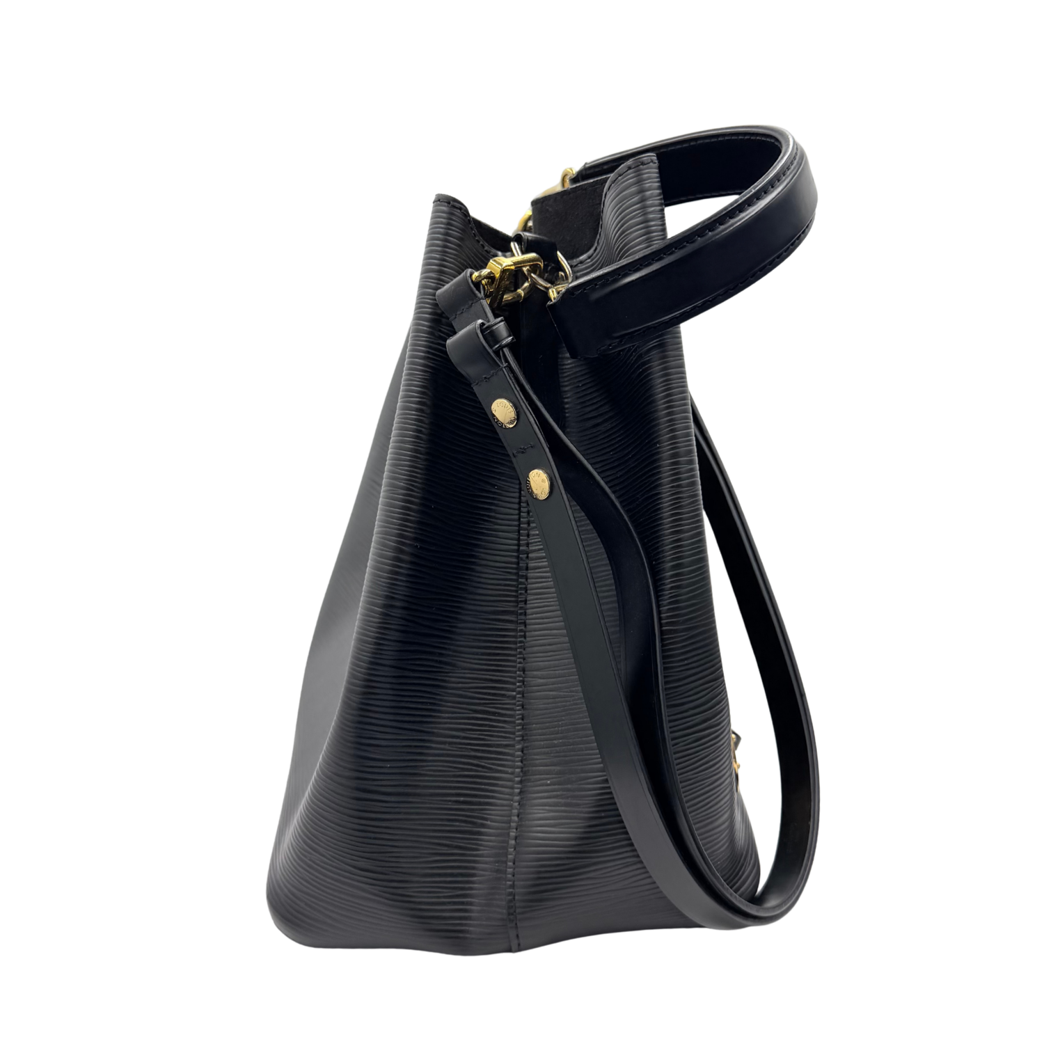 MM NeoNoe Love Lock Epi Leather Bucket Bag Black