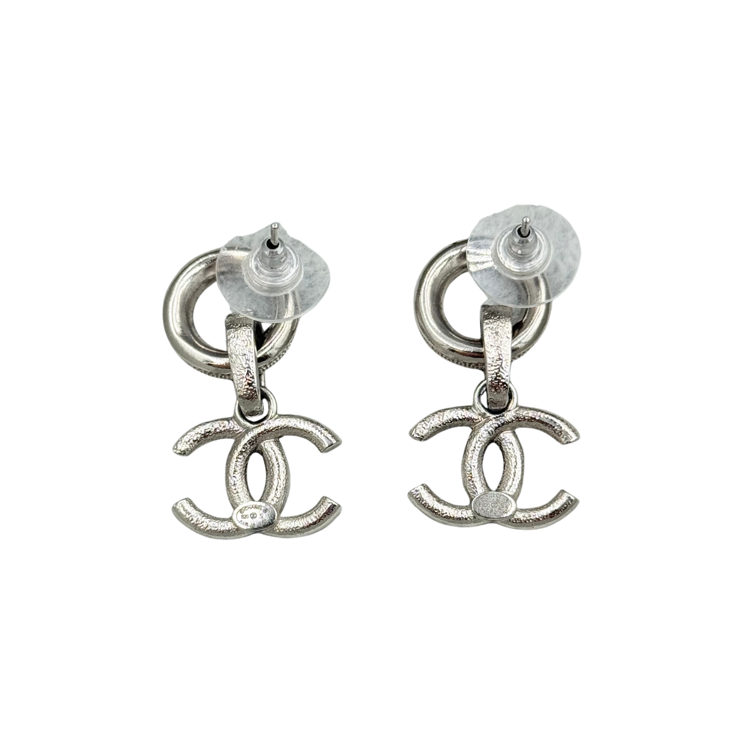 Chanel Pearl Crystal CC Drop Earrings Gold