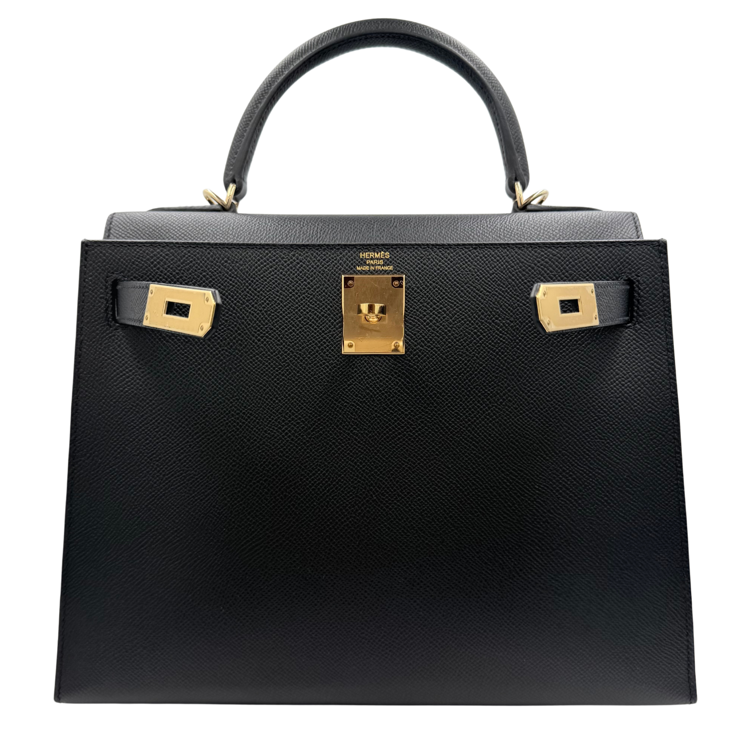 Kelly 28 Epsom Sellier Black Gold Hardware