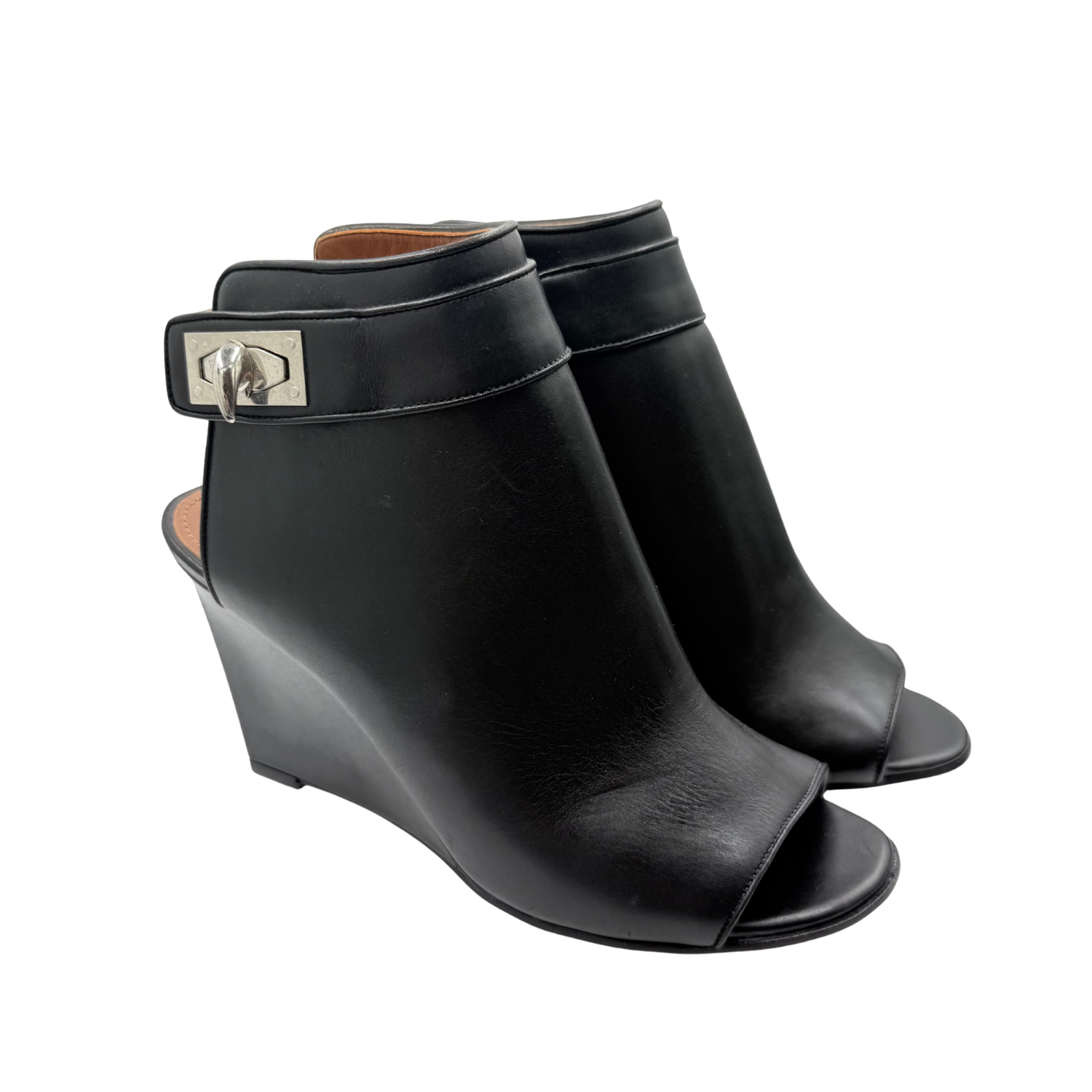 Givenchy Leather Wedge Sandals Black