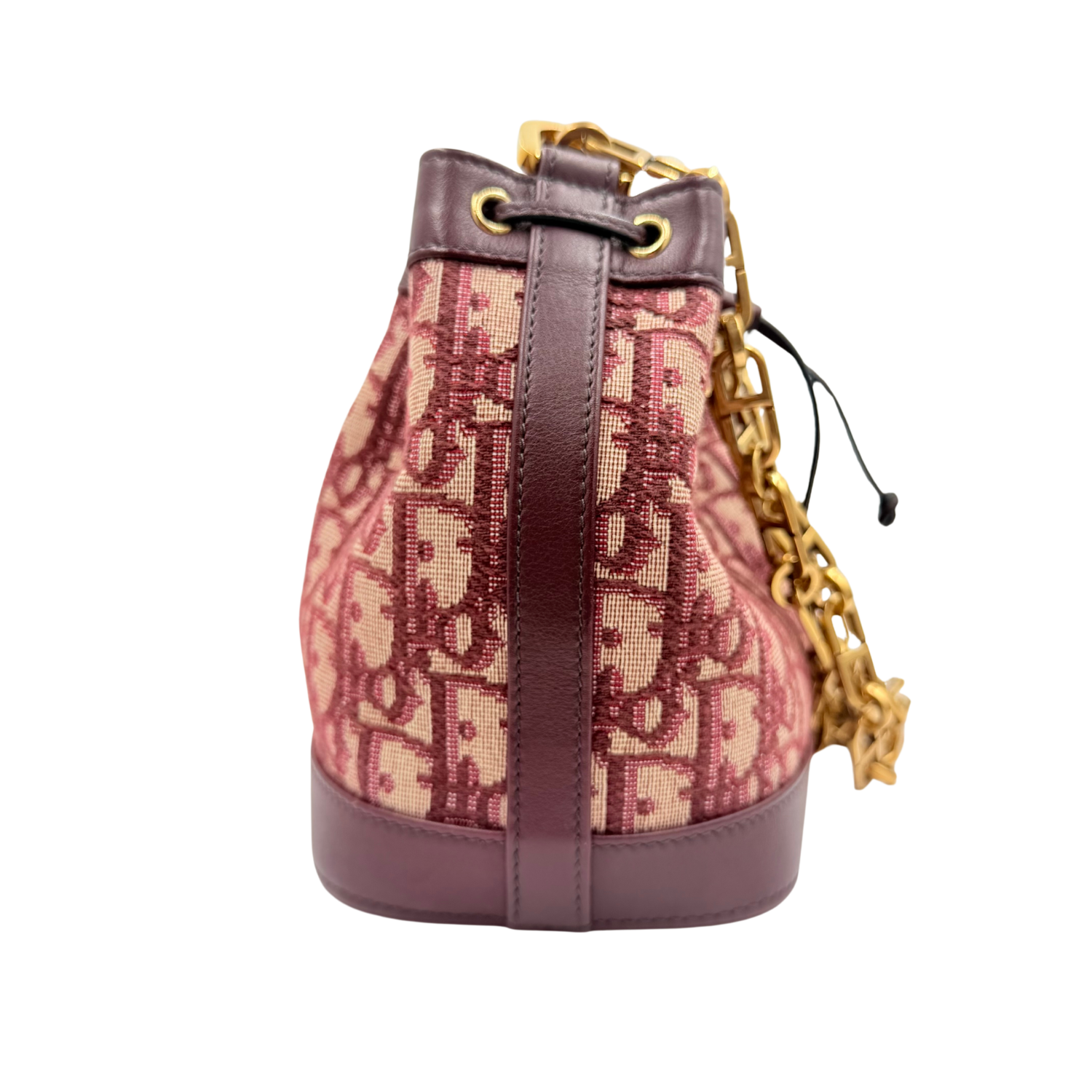 Christian Dior Small Oblique Bucket Bag Burgundy