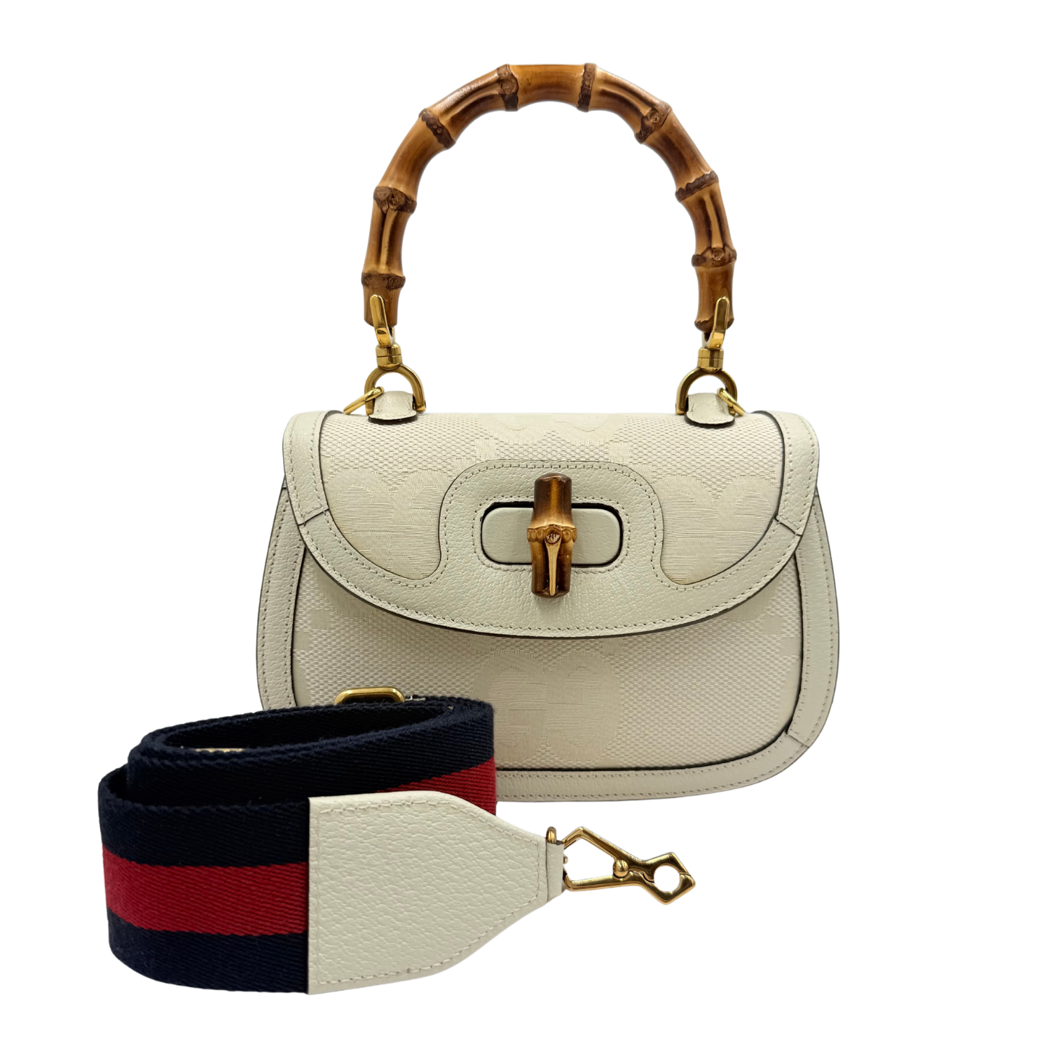 Gucci Small Bamboo 1947 Bag Cream