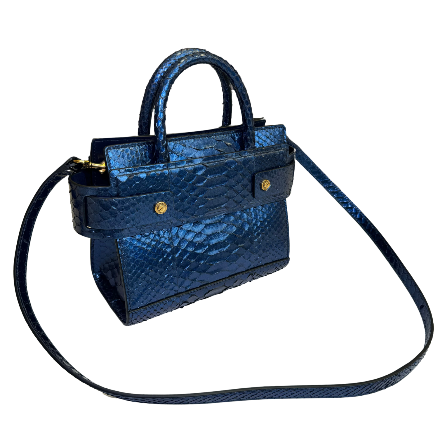 Givenchy Medium Iridescent Python Bag Blue