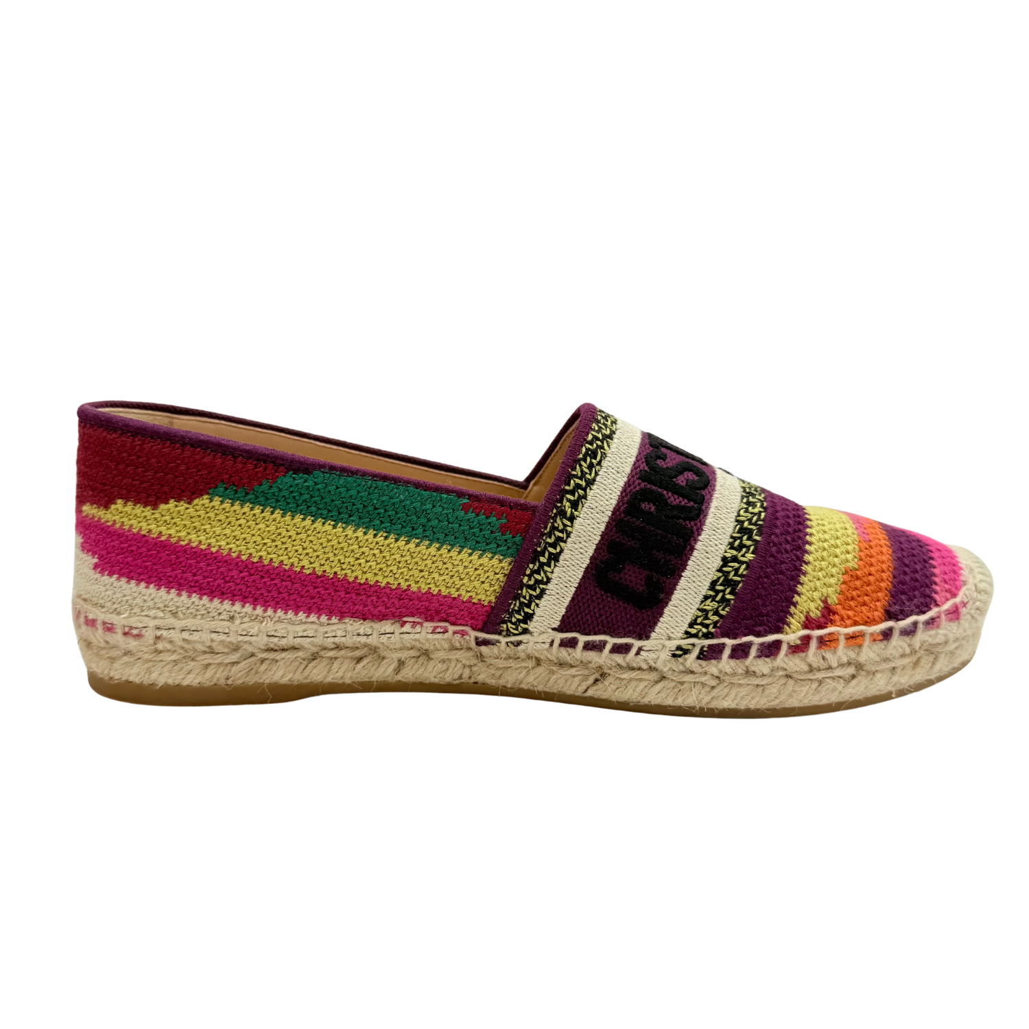Christian Dior Cotton Embroidered Patchwork Granville Espadrille 36 Multicolor