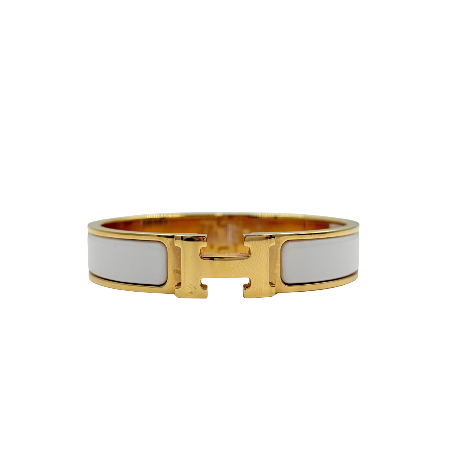 Hermès Clic H Bracelet White
