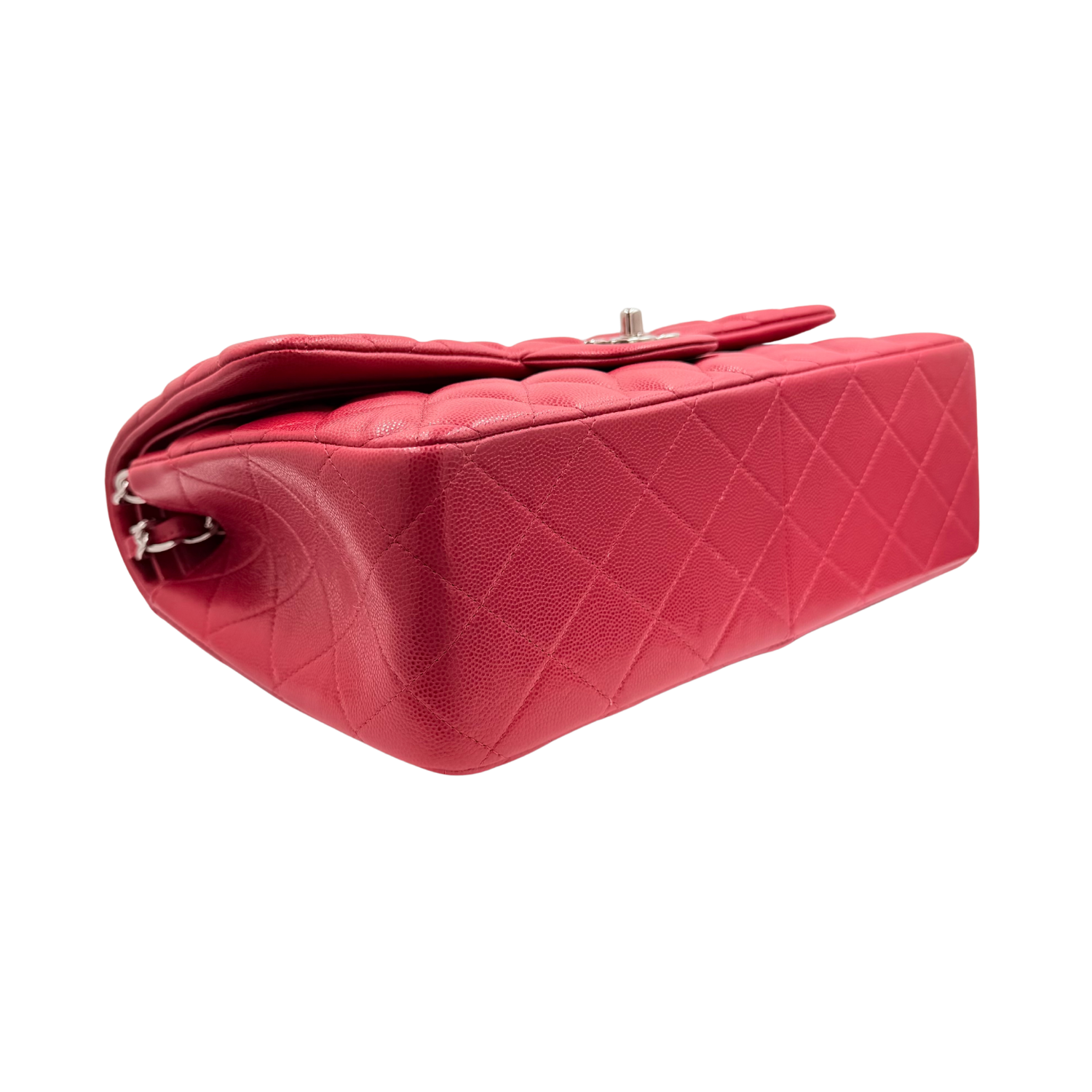 Chanel Jumbo Quilted Caviar Classic Double Flap Bag Red