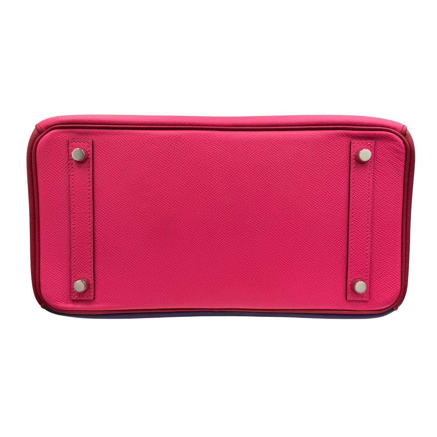 Hermès Special Order (HSS) Birkin 30 Epsom Leather Tri-Color Rose Tyrien, Blue Encre, and Rouge Casaque with Palladium Hardware