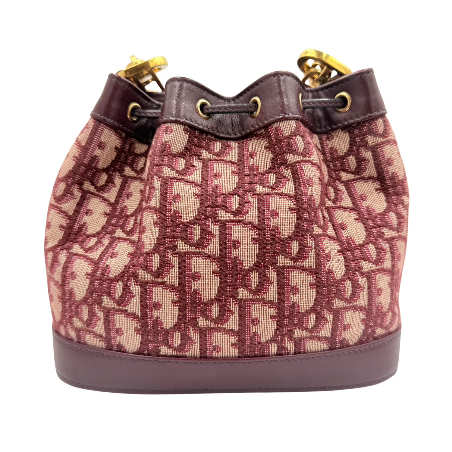 Christian Dior Small Oblique Bucket Bag Burgundy