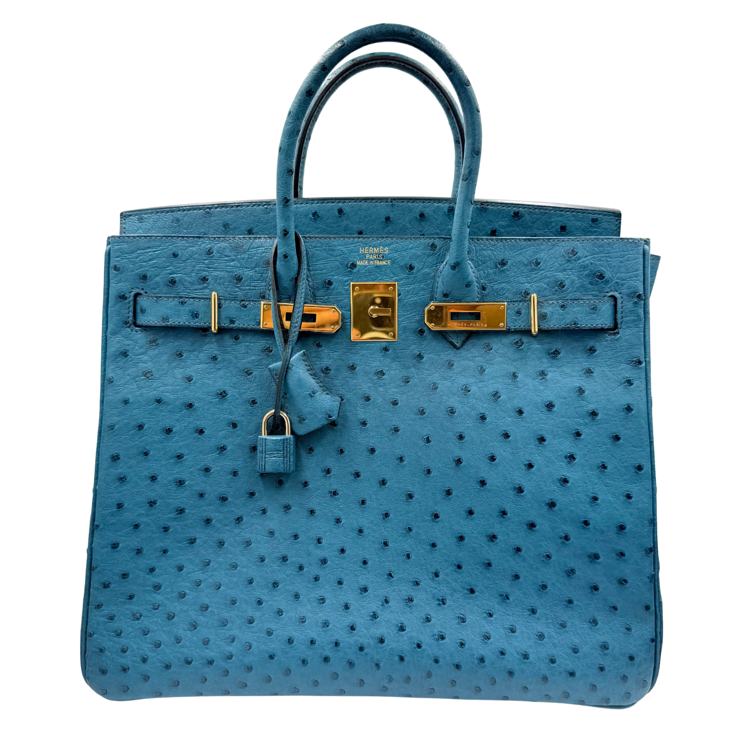 Hermès Ostrich Hac Birkin 32 A Bleu Roi