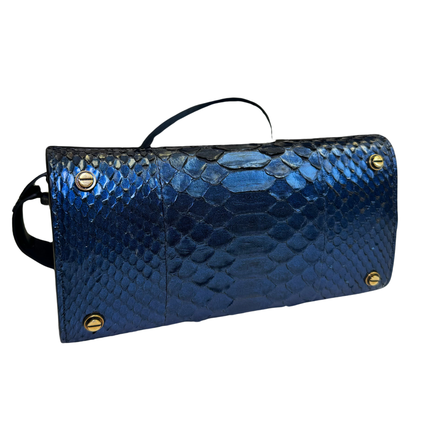 Givenchy Medium Iridescent Python Bag Blue